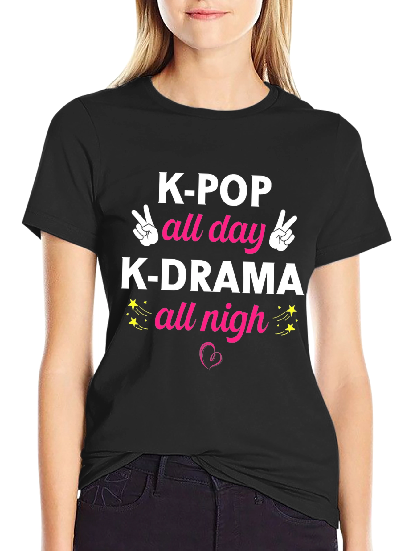 K-POP All Day K-DRAMA All Nigh Graphic T-Shirt