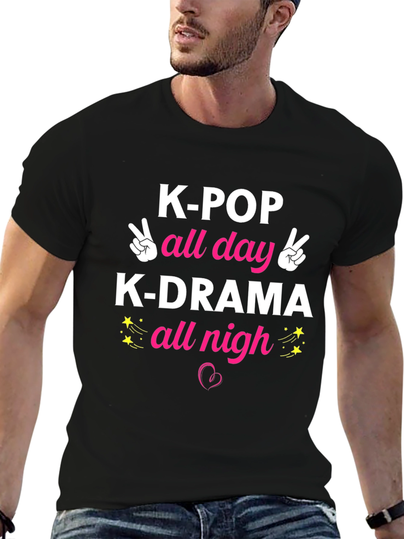 K-POP All Day K-DRAMA All Nigh Graphic T-Shirt