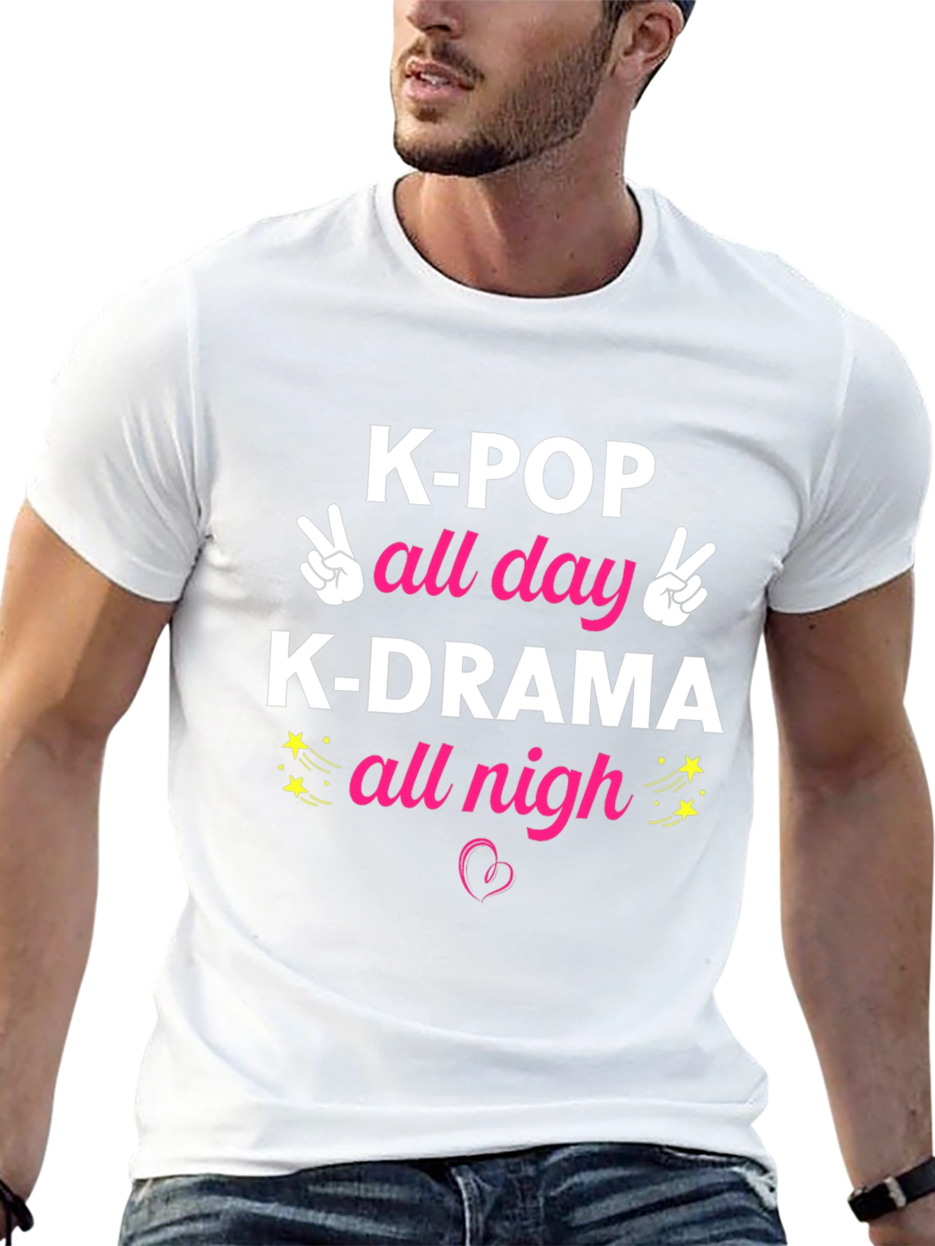 K-POP All Day K-DRAMA All Nigh Graphic T-Shirt