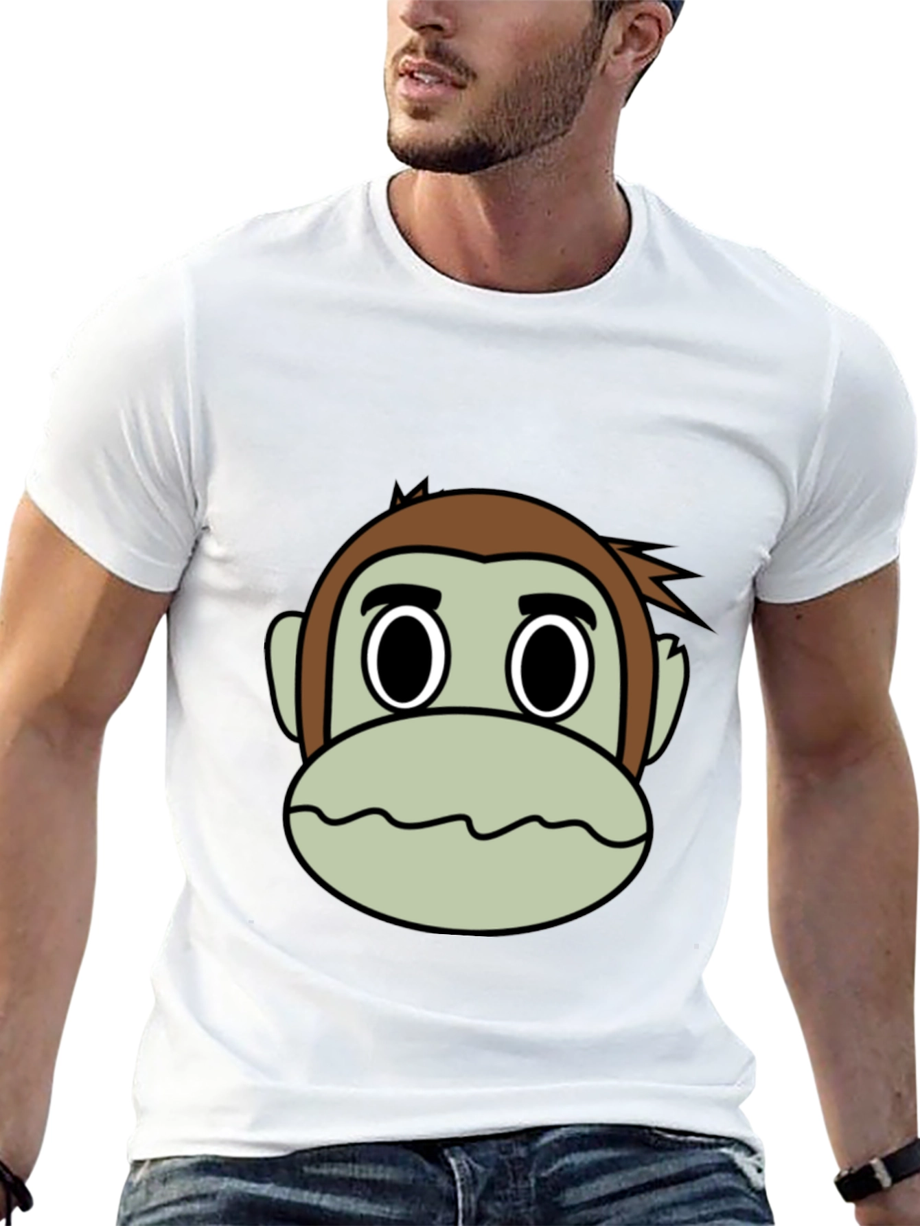 Funny Monkey Face Graphic T-Shirt - Classic Black Tee