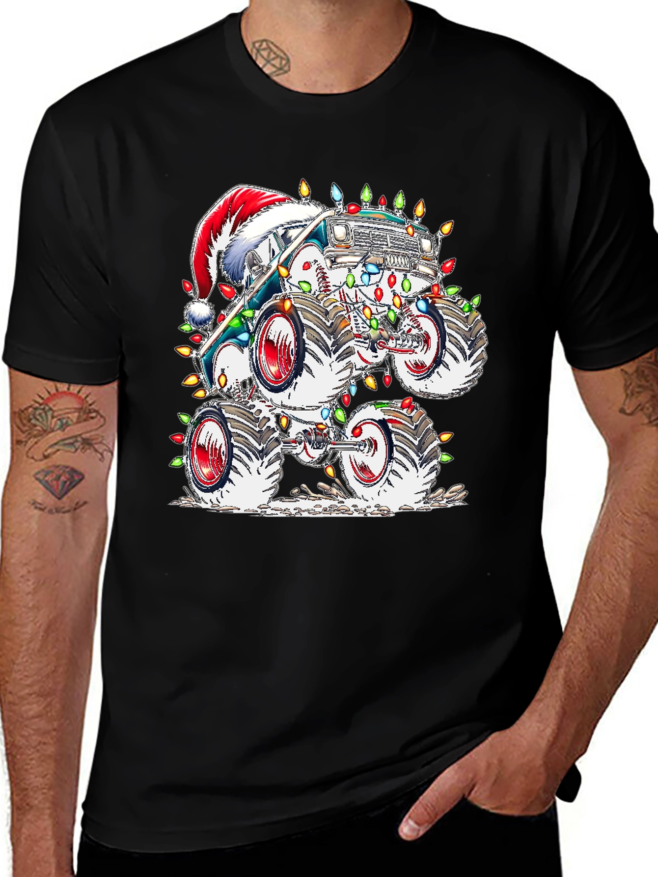 Festive Monster Truck Christmas T-Shirt