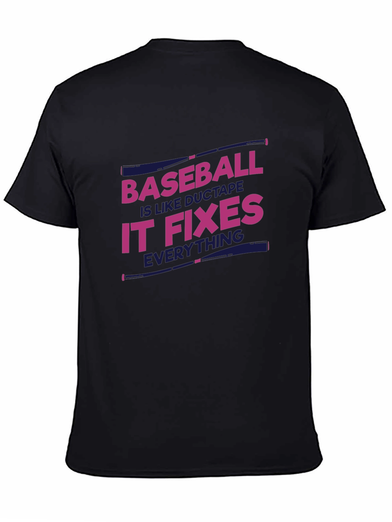 Baseball Fixes Everything T-Shirt - Black