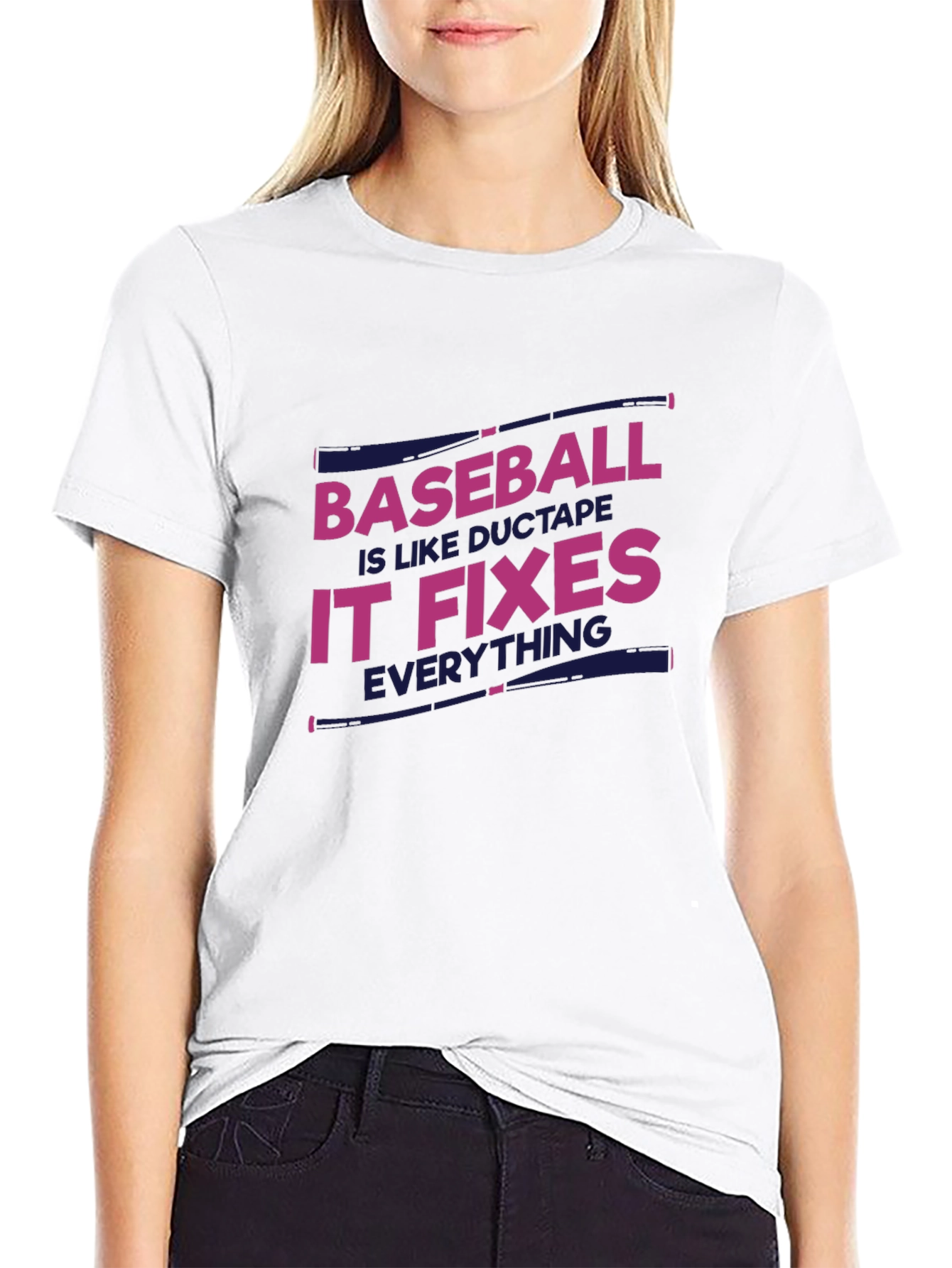 Baseball Fixes Everything T-Shirt - Black