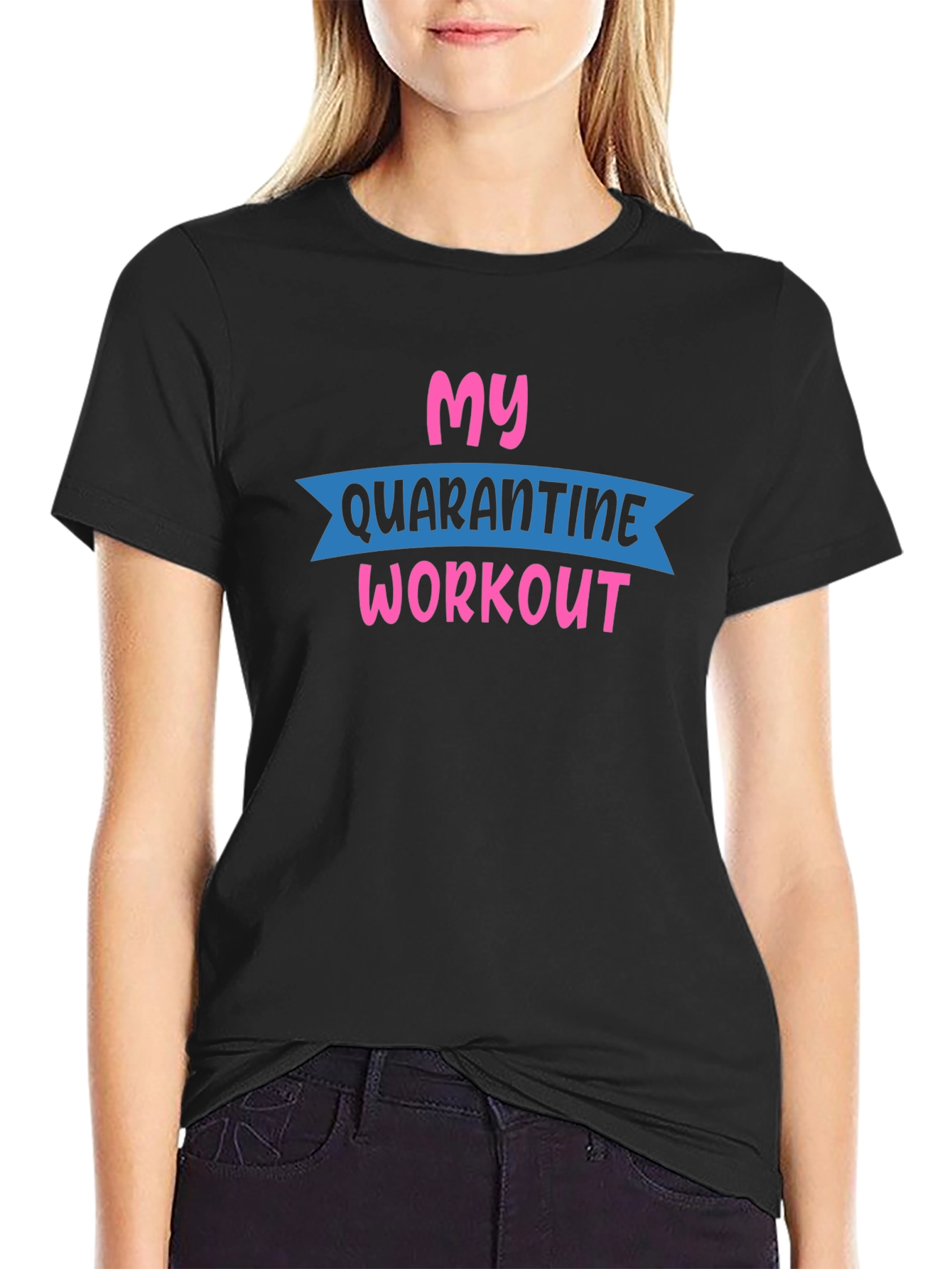 Quarantine Workout Graphic Tee - Black