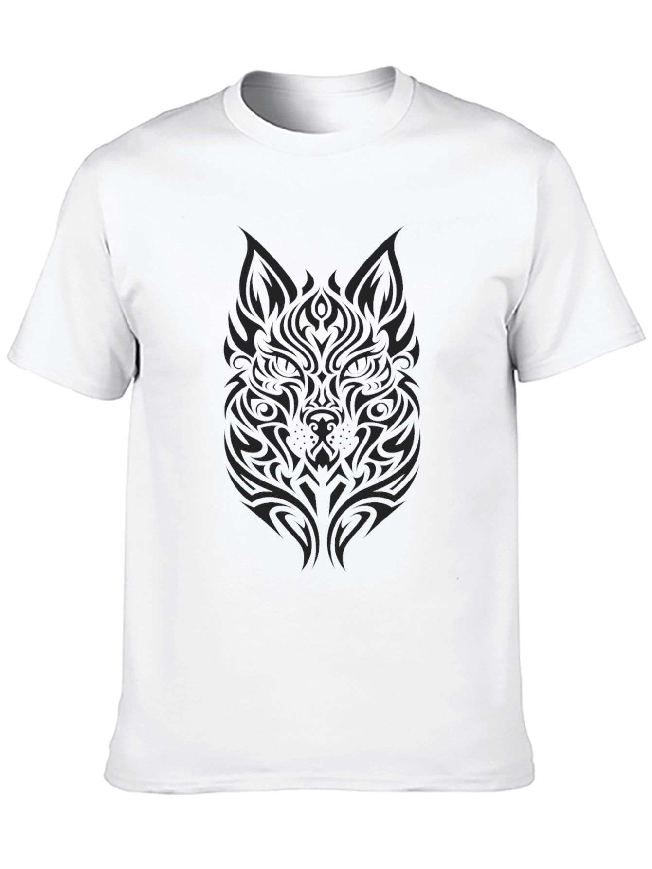 Mens Black Wolf Graphic T-Shirt