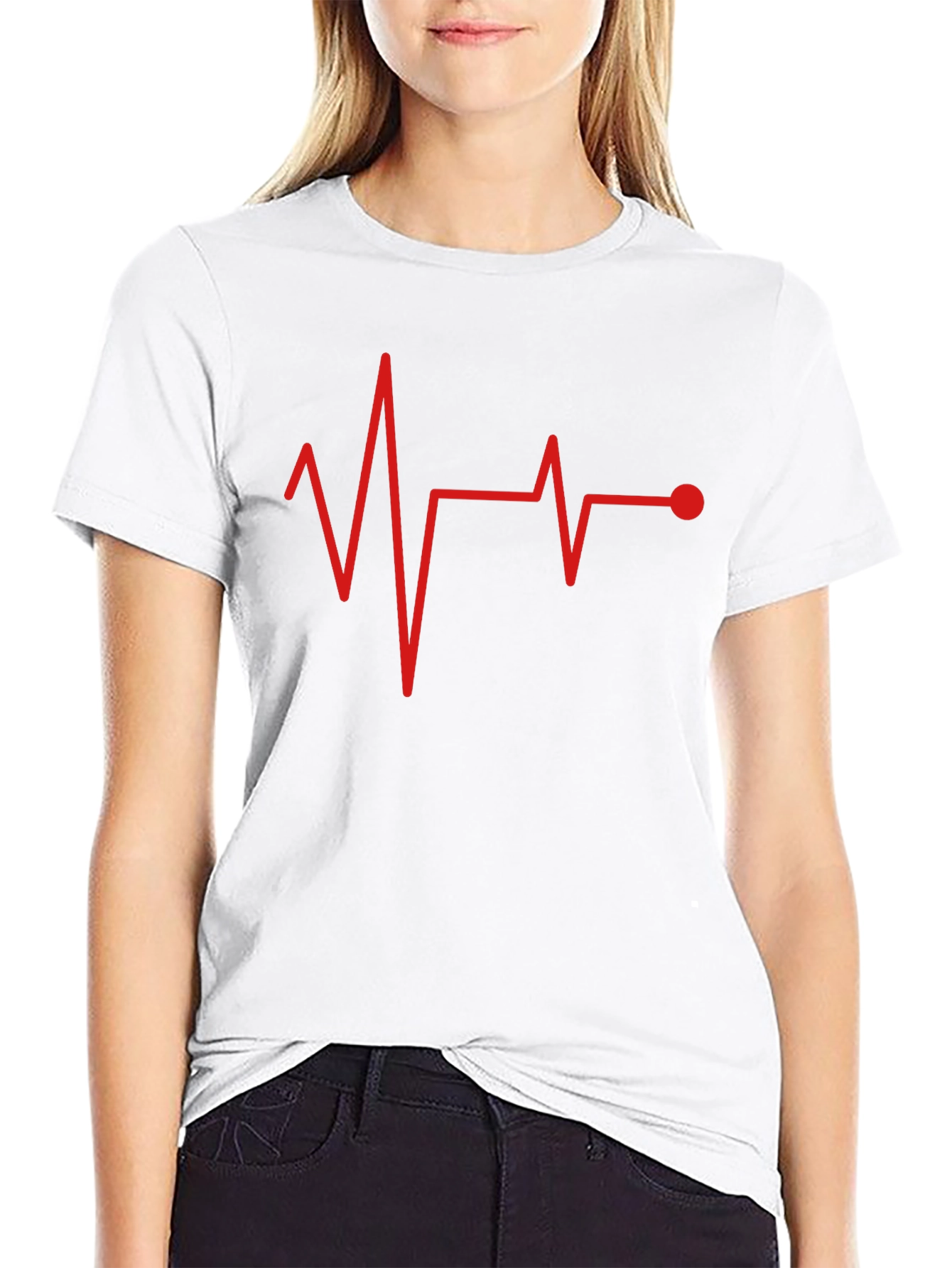 Heartbeat Pulse Black Graphic Tee