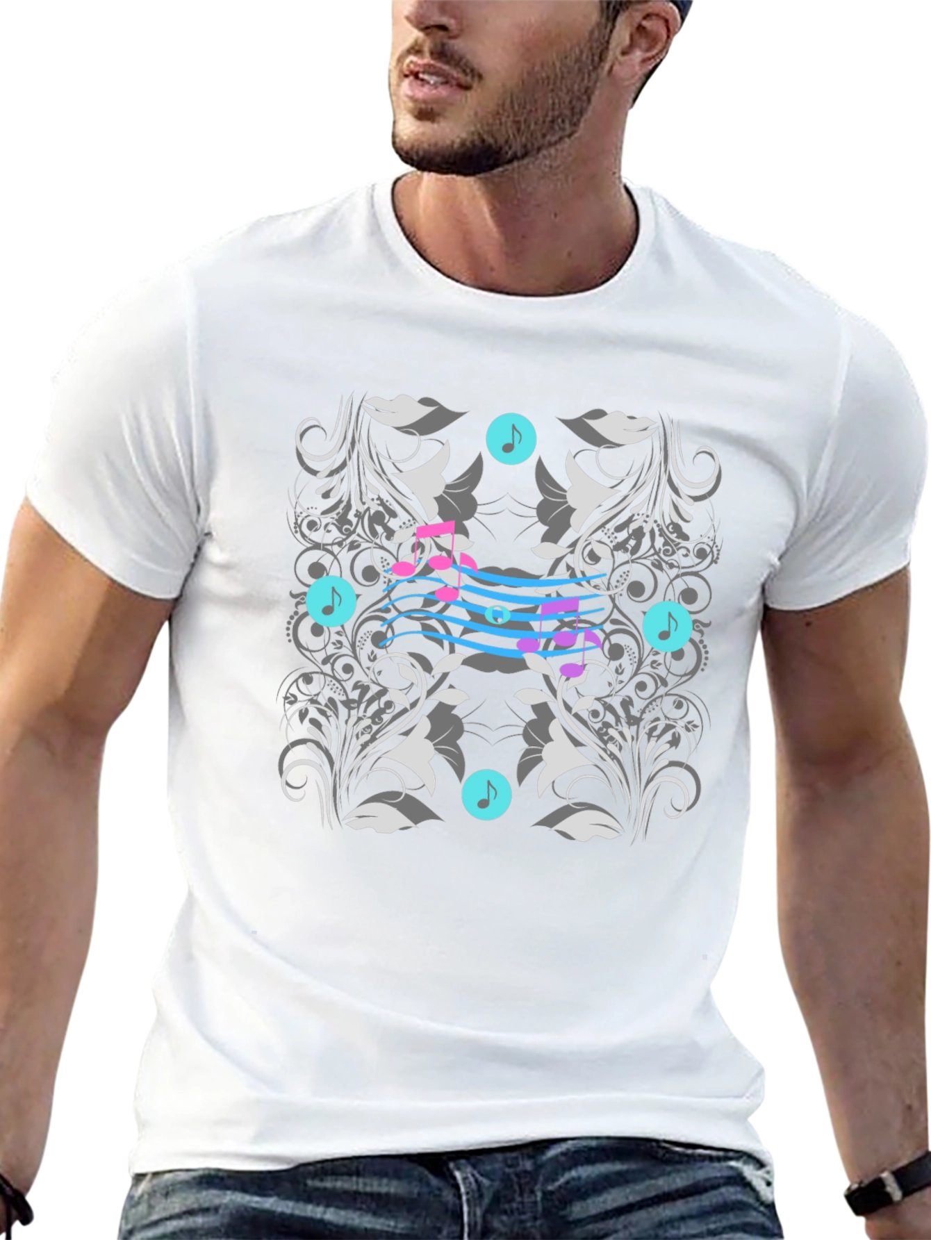 Musical Note Floral T-Shirt: Stylish and Unique Design