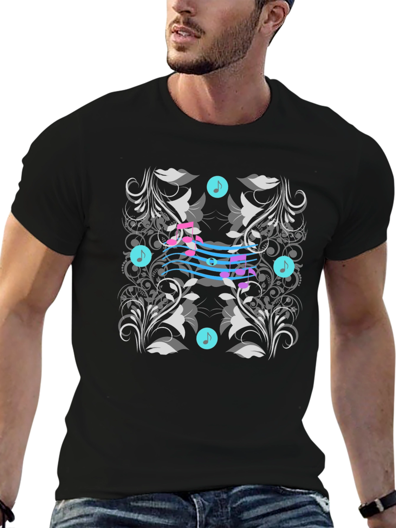 Musical Note Floral T-Shirt: Stylish and Unique Design