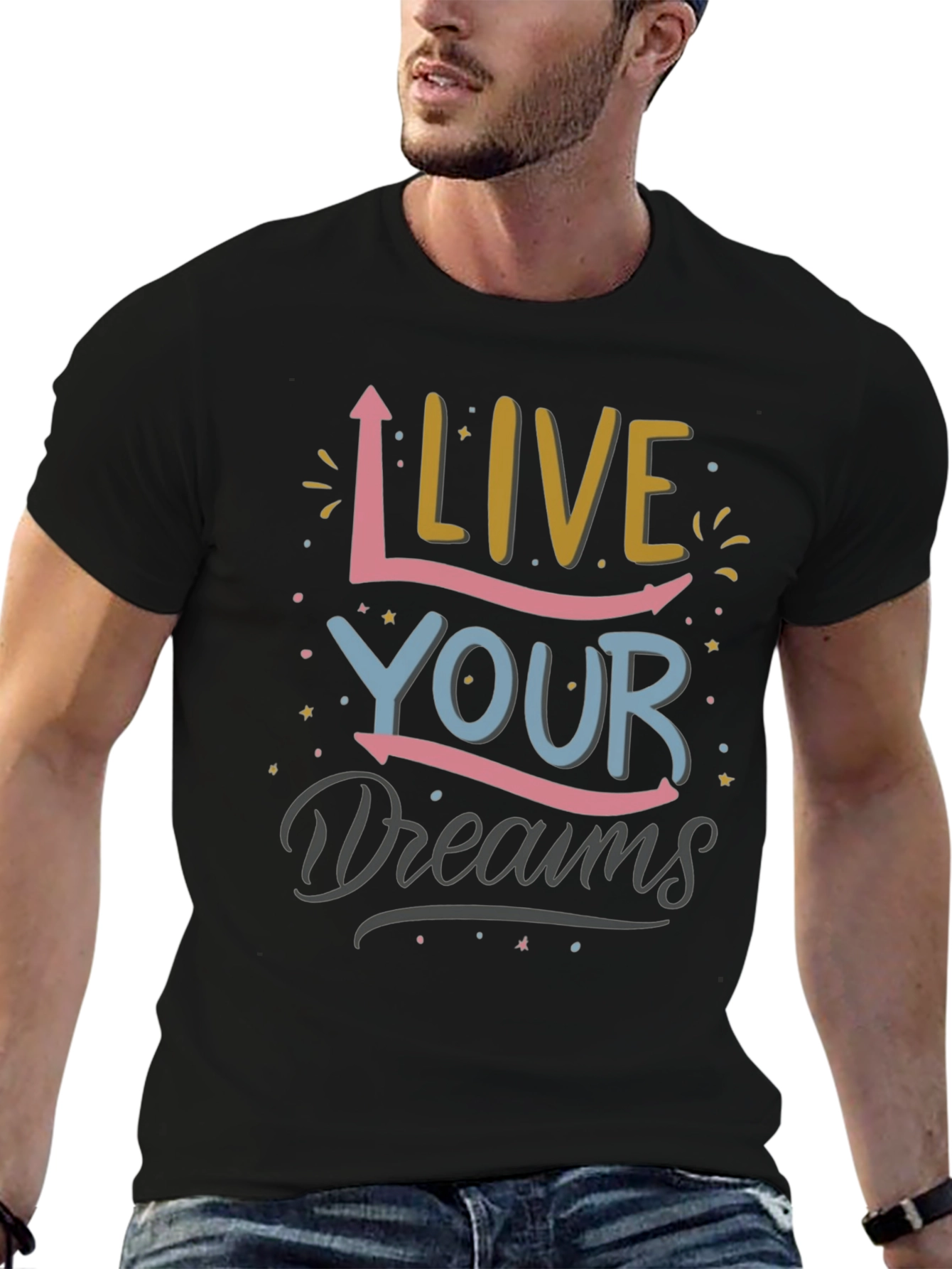 Live Your Dreams Graphic Print T-Shirt