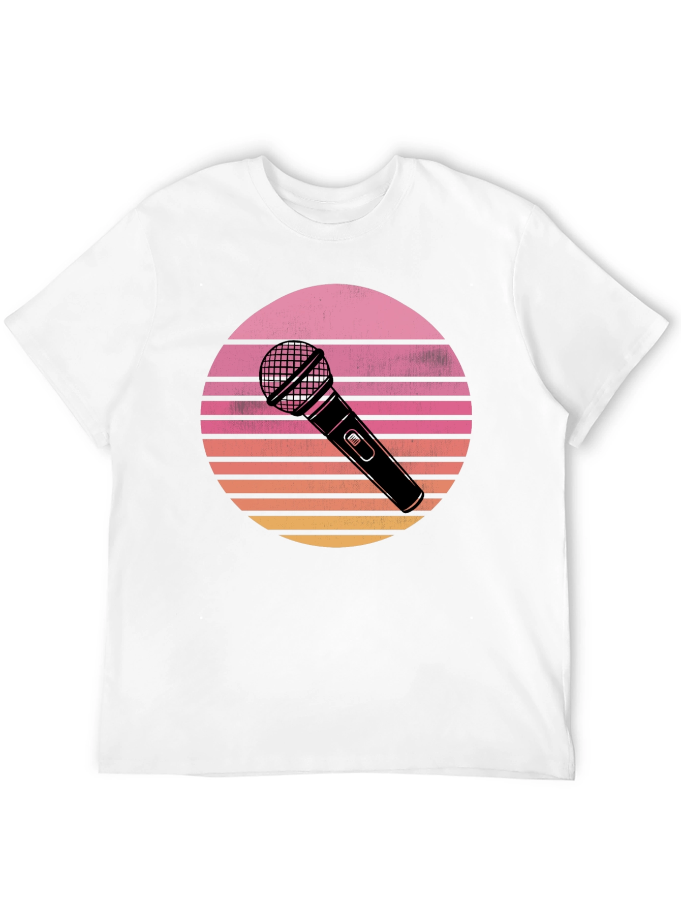 Retro Microphone Sunset Graphic Tee