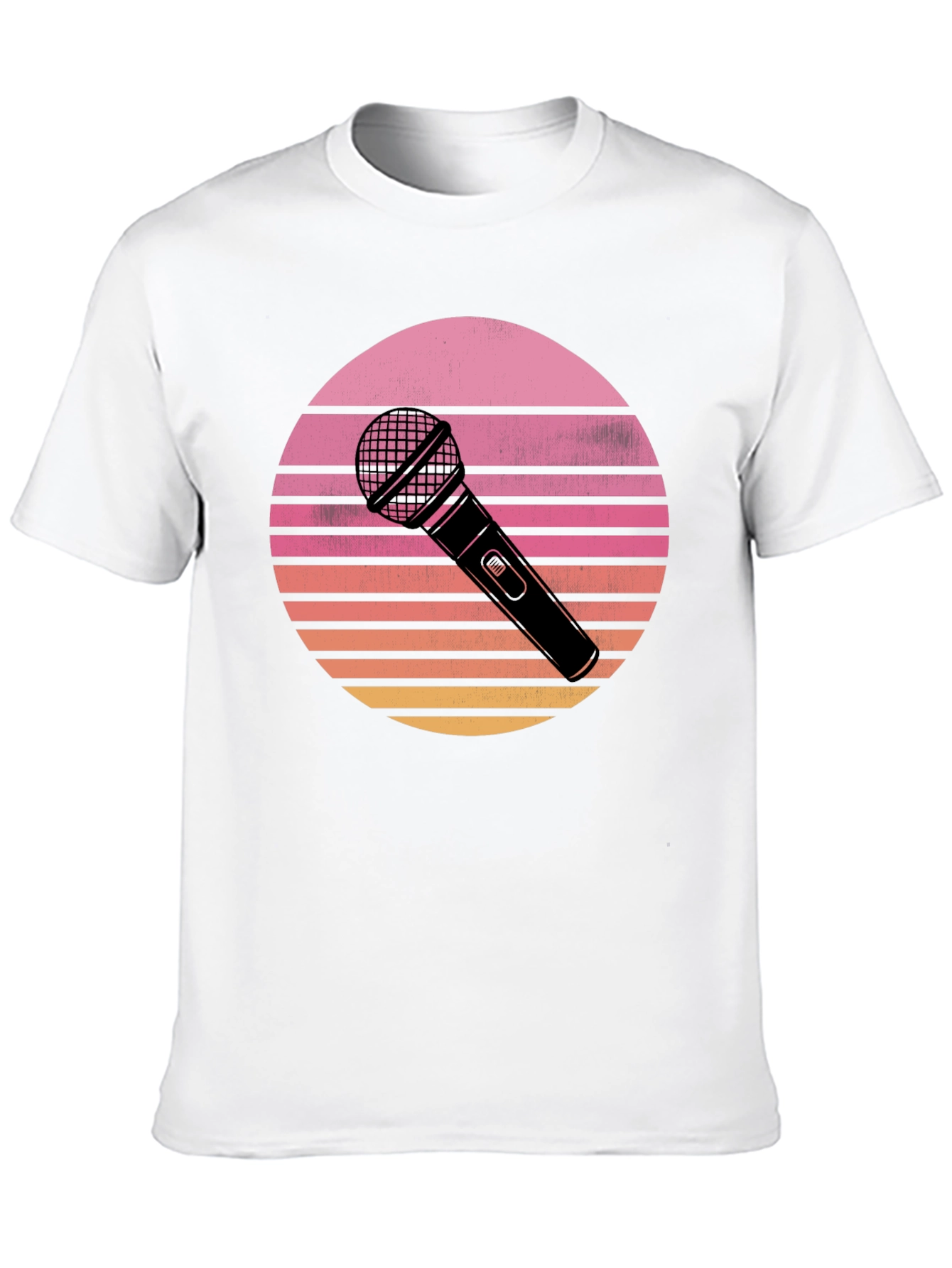 Retro Microphone Sunset Graphic Tee