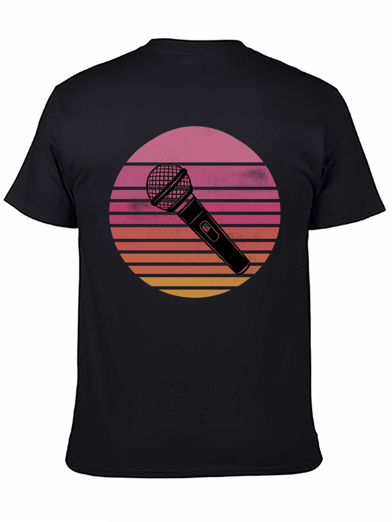Retro Microphone Sunset Graphic Tee