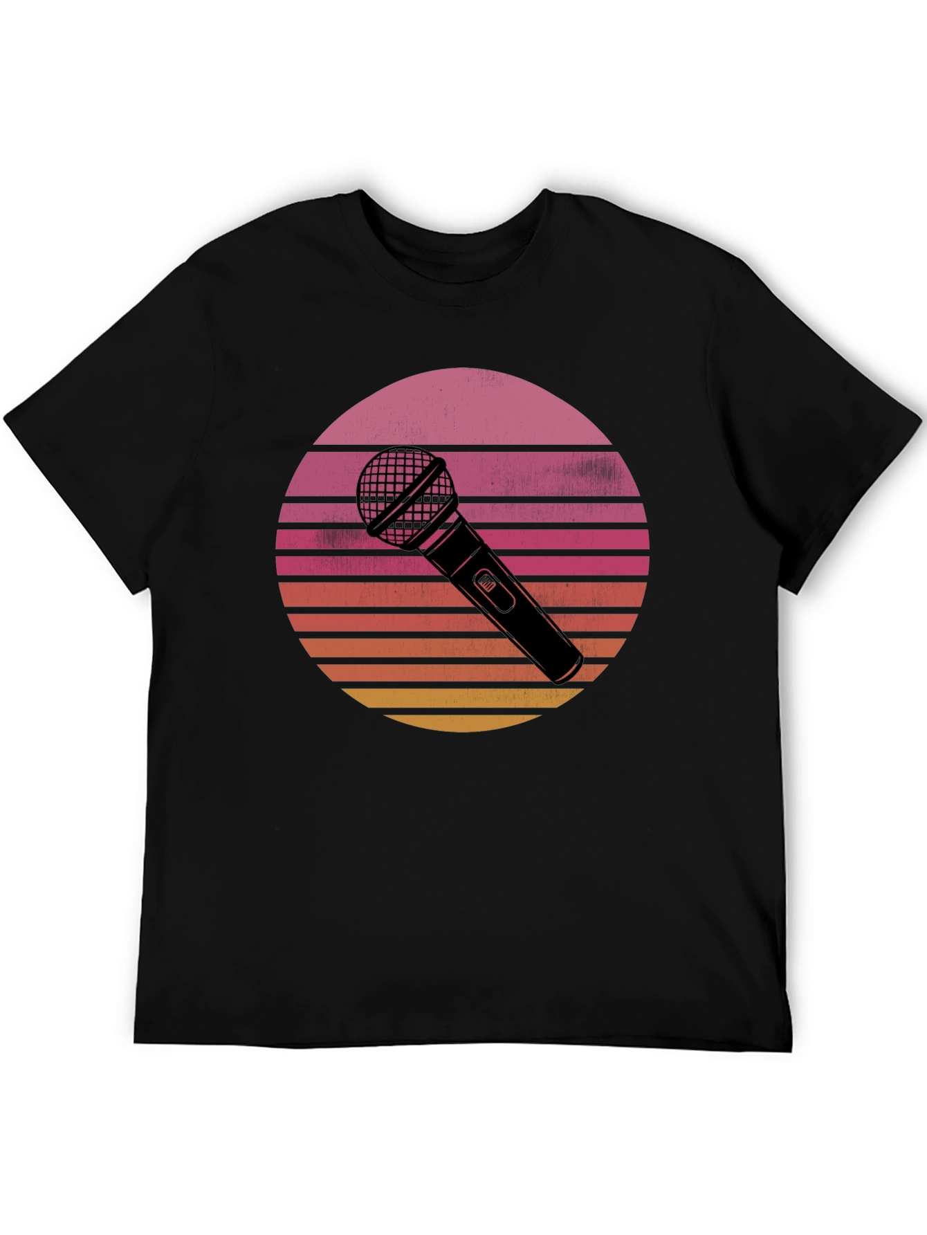 Retro Microphone Sunset Graphic Tee