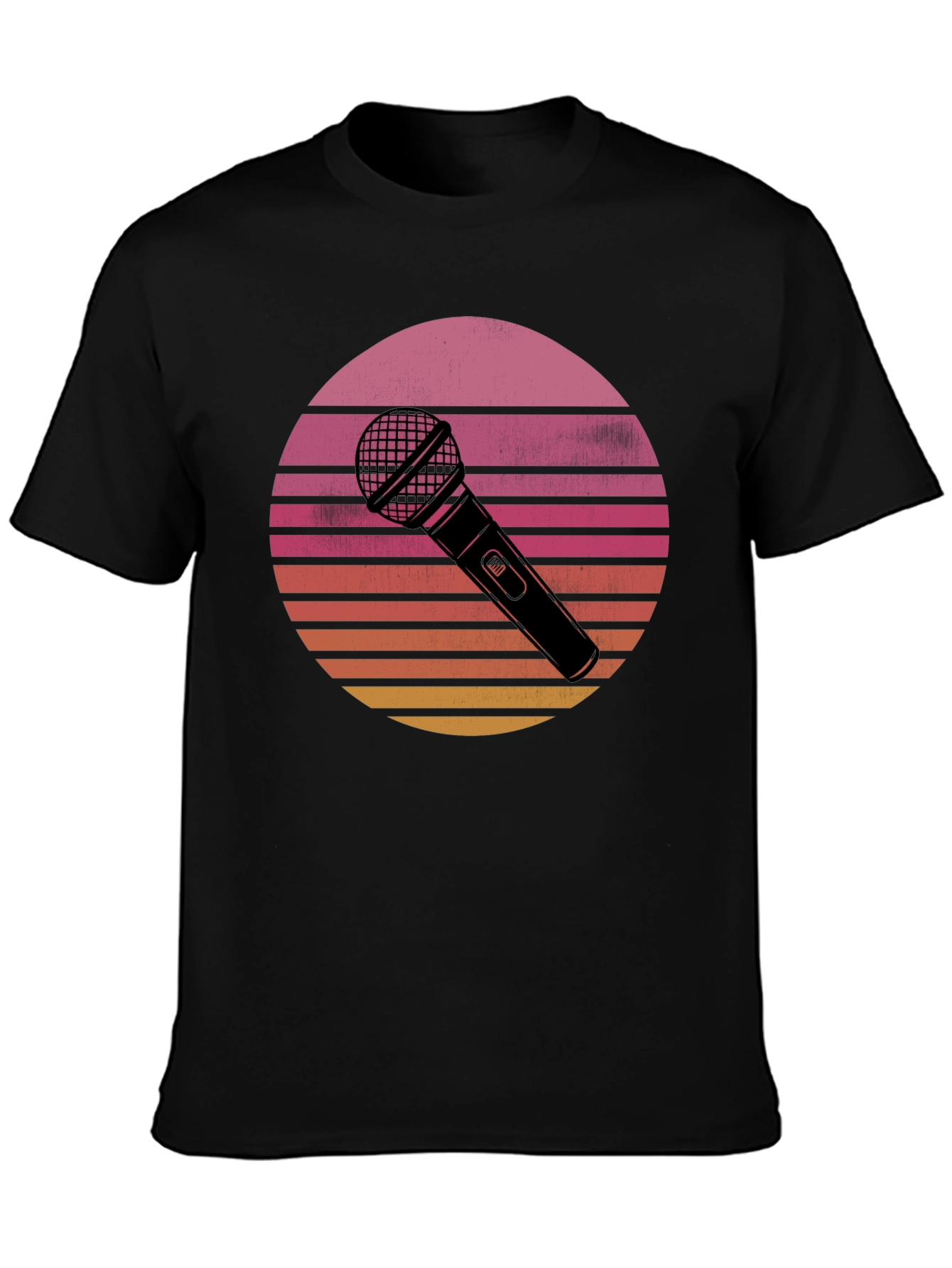 Retro Microphone Sunset Graphic Tee