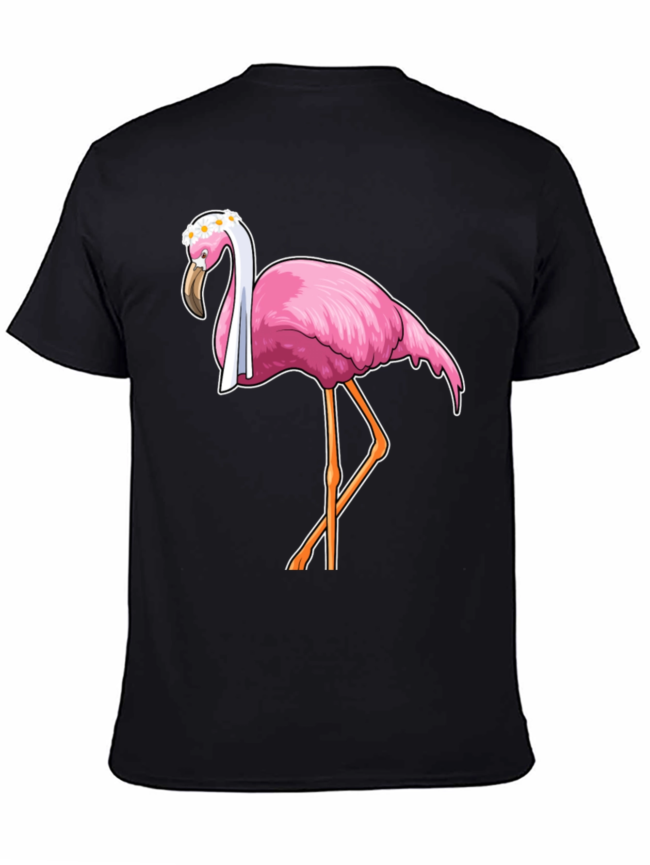 Funny Flamingo T-Shirt with Floral Crown