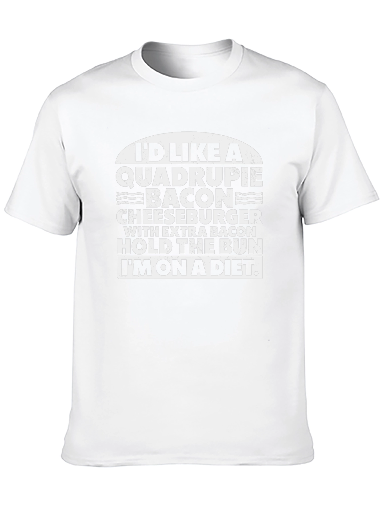 Diet Humor Tee - Quadruple Bacon Cheeseburger