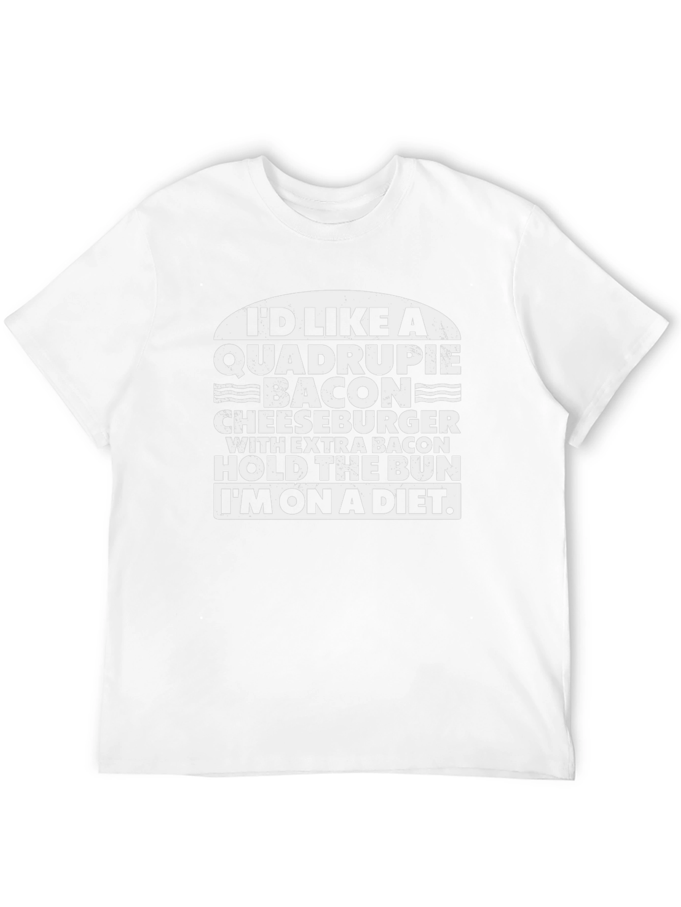 Diet Humor Tee - Quadruple Bacon Cheeseburger