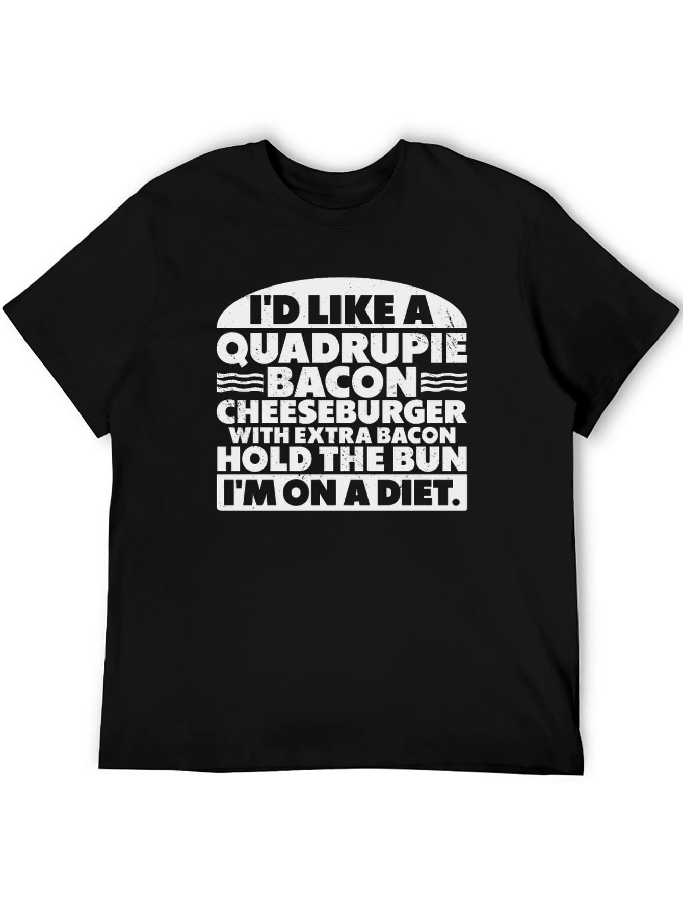 Diet Humor Tee - Quadruple Bacon Cheeseburger