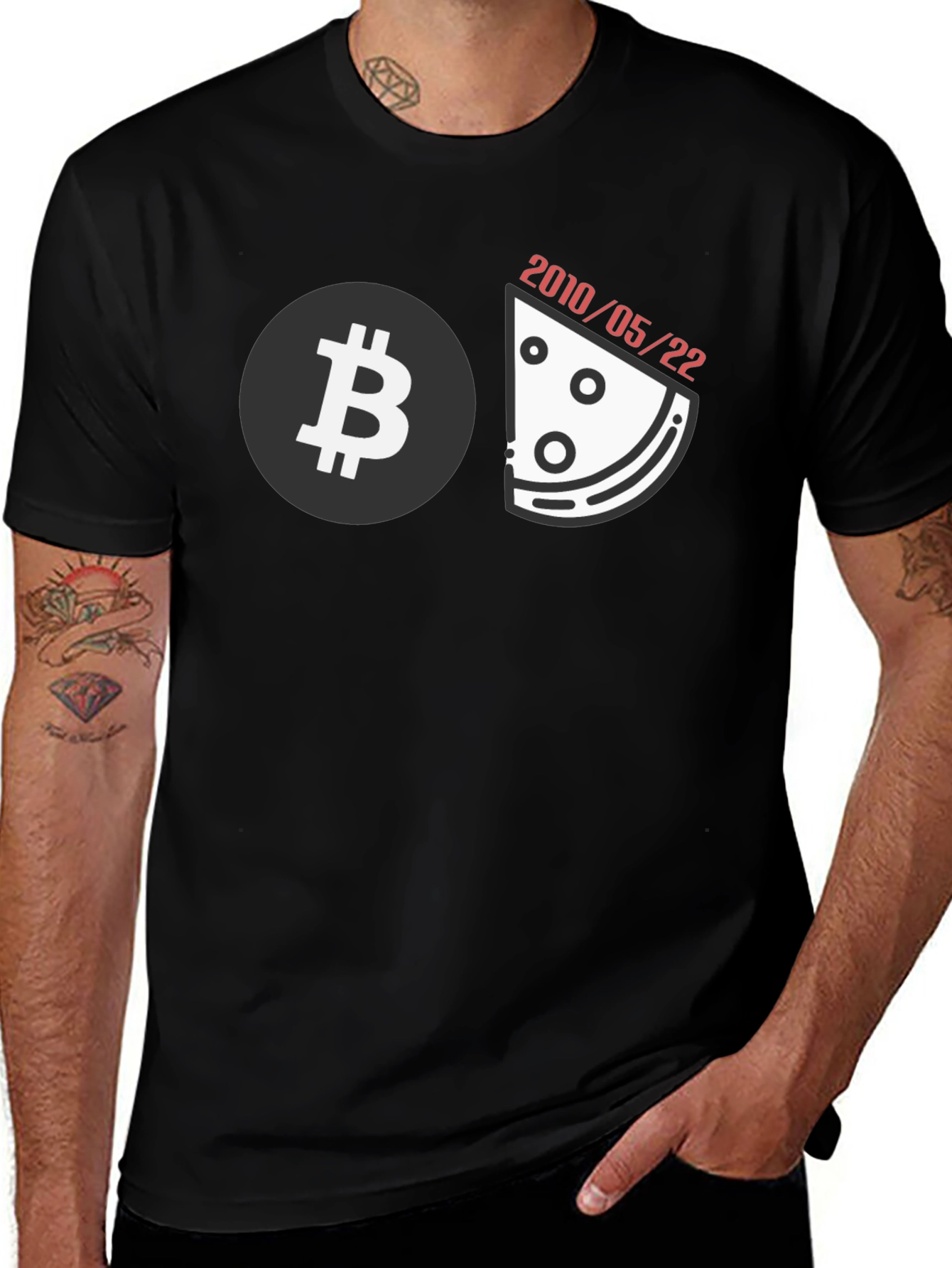 Bitcoin Pizza Day Black T-Shirt
