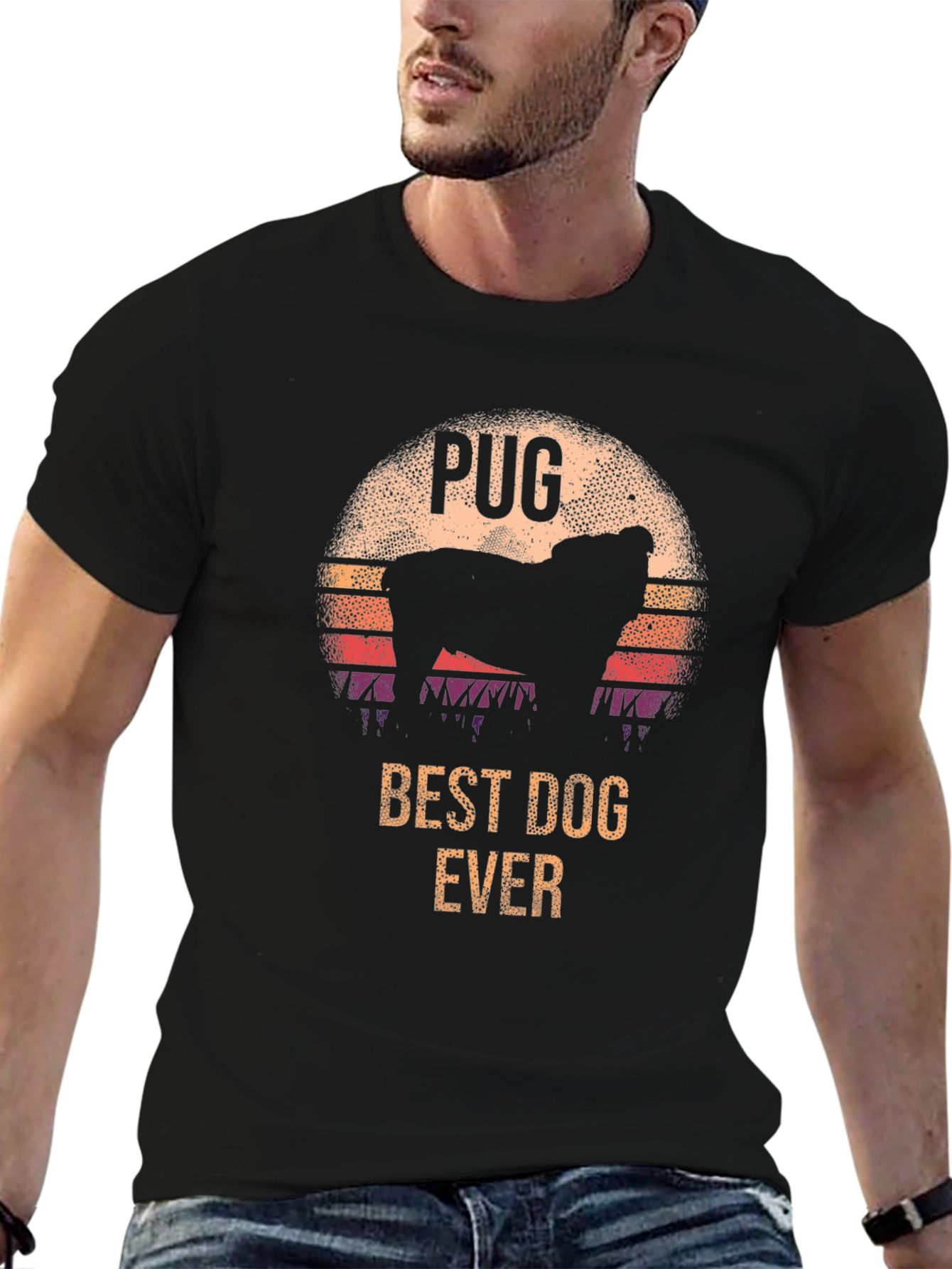 Pug Best Dog Ever Retro T-Shirt