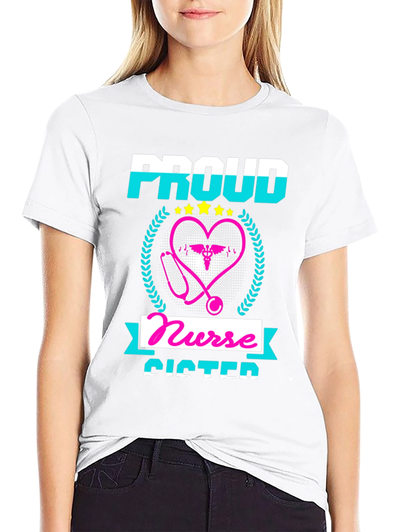 Proud Nurse Sister T-Shirt - Black