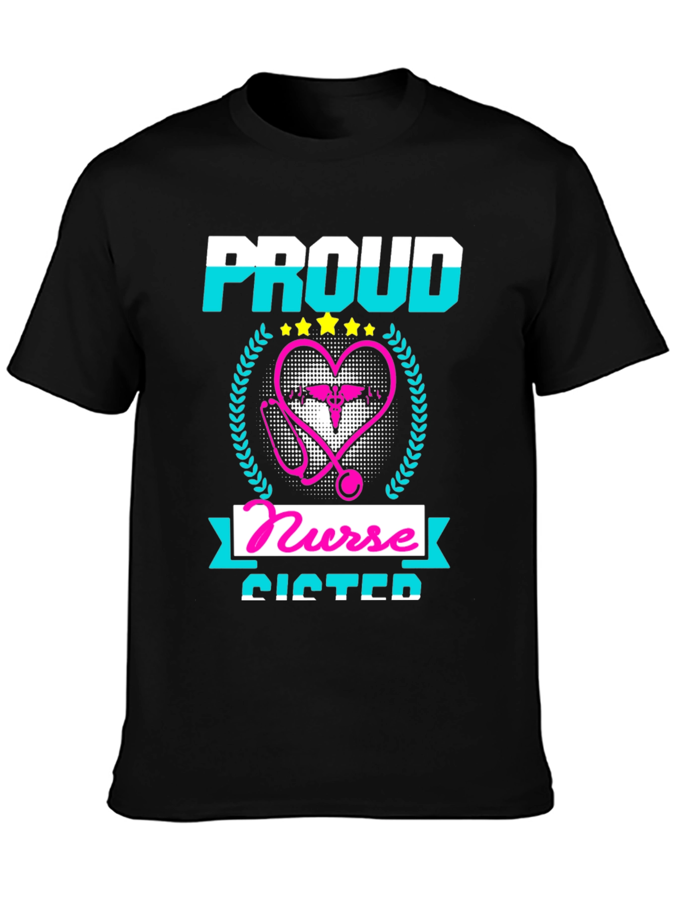 Proud Nurse Sister T-Shirt - Black
