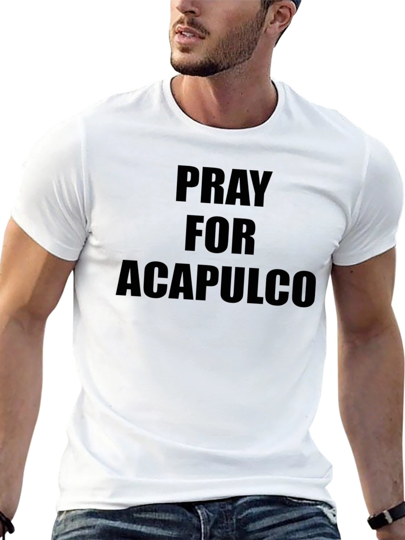 Pray for Acapulco Black Graphic Tee