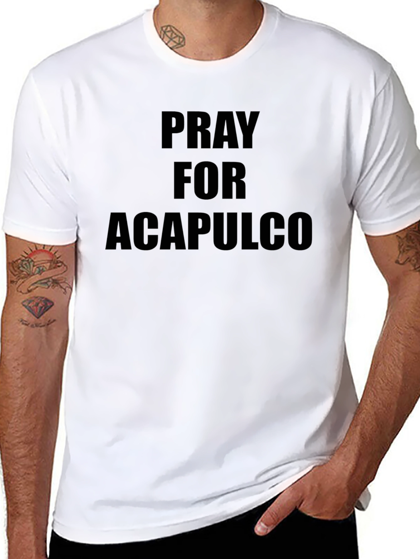 Pray for Acapulco Black Graphic Tee