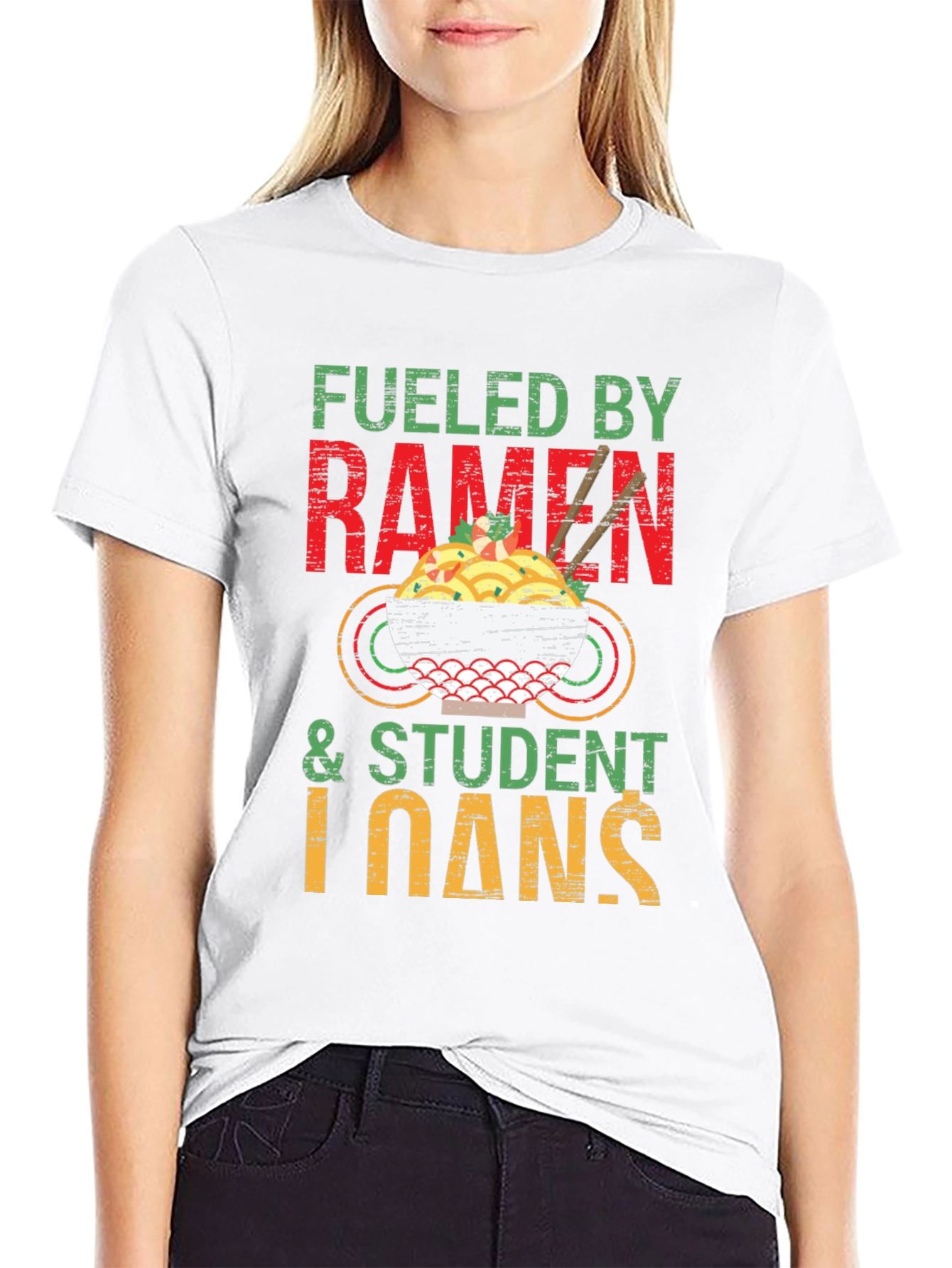 Fueled by Ramen & Student Loans Graphic T-Shirt