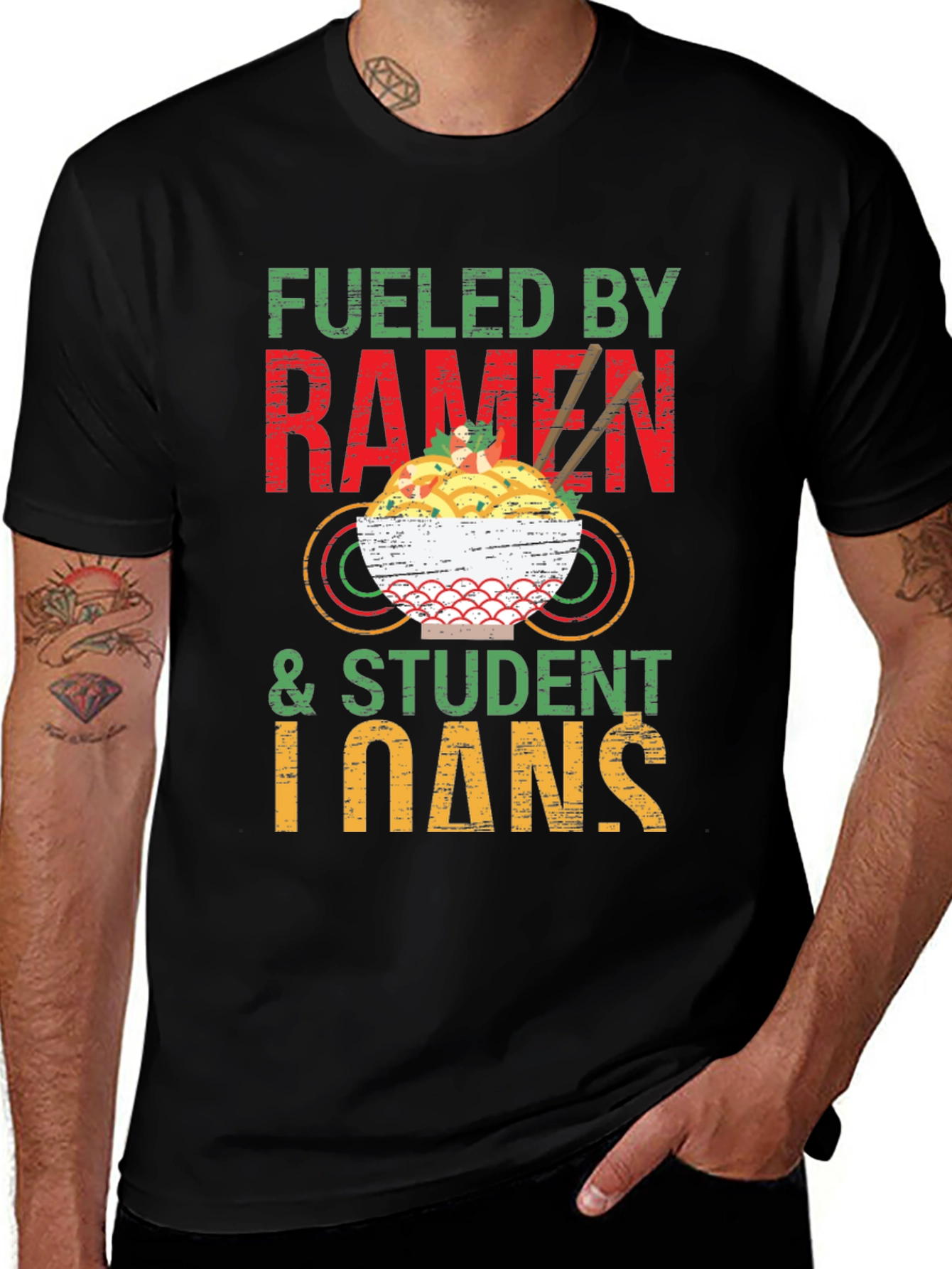 Fueled by Ramen & Student Loans Graphic T-Shirt