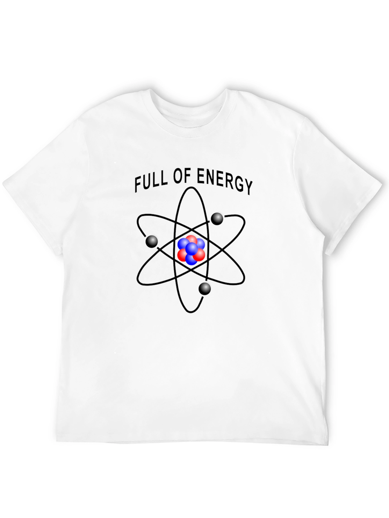 Full of Energy Atom Graphic Black T-Shirt