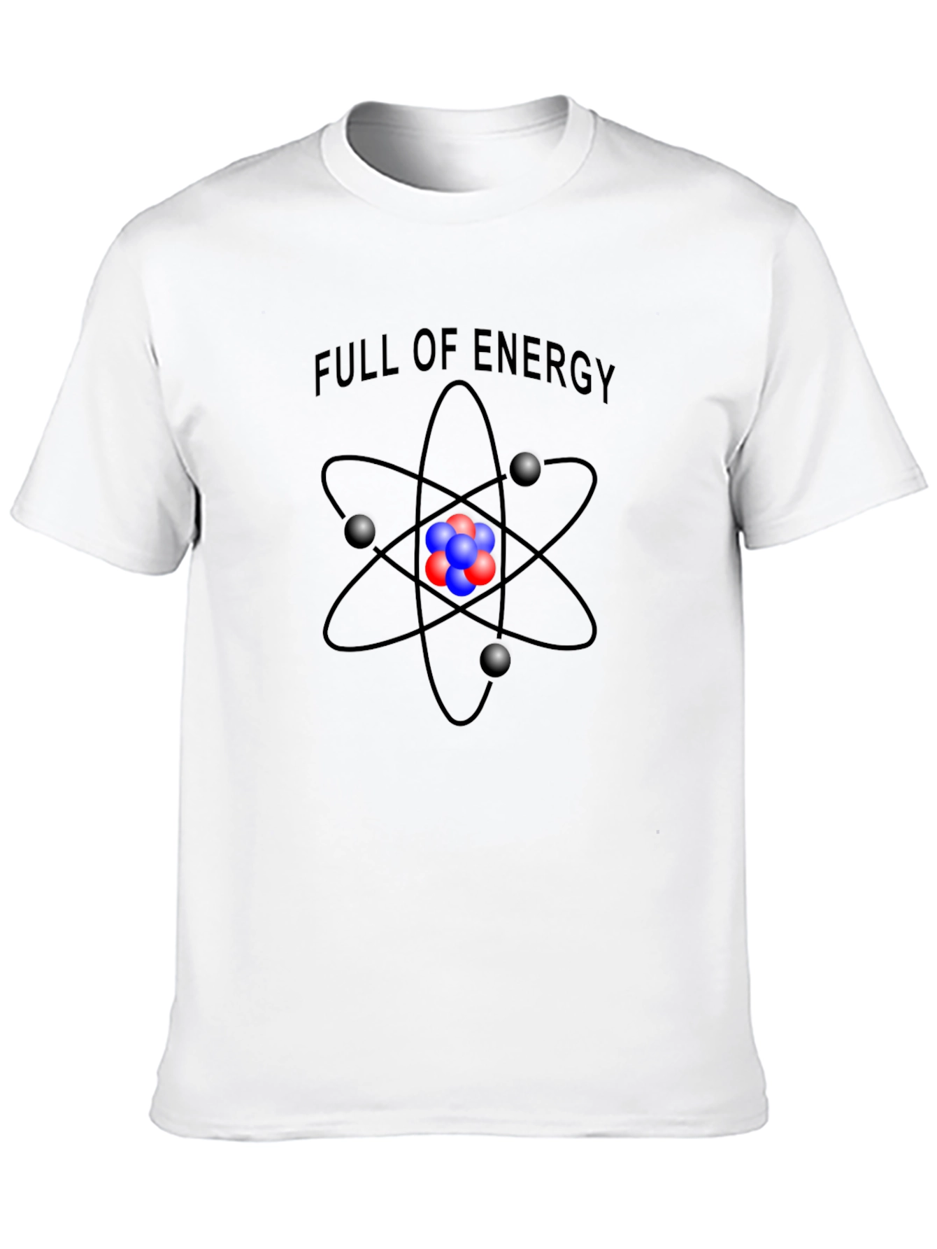 Full of Energy Atom Graphic Black T-Shirt