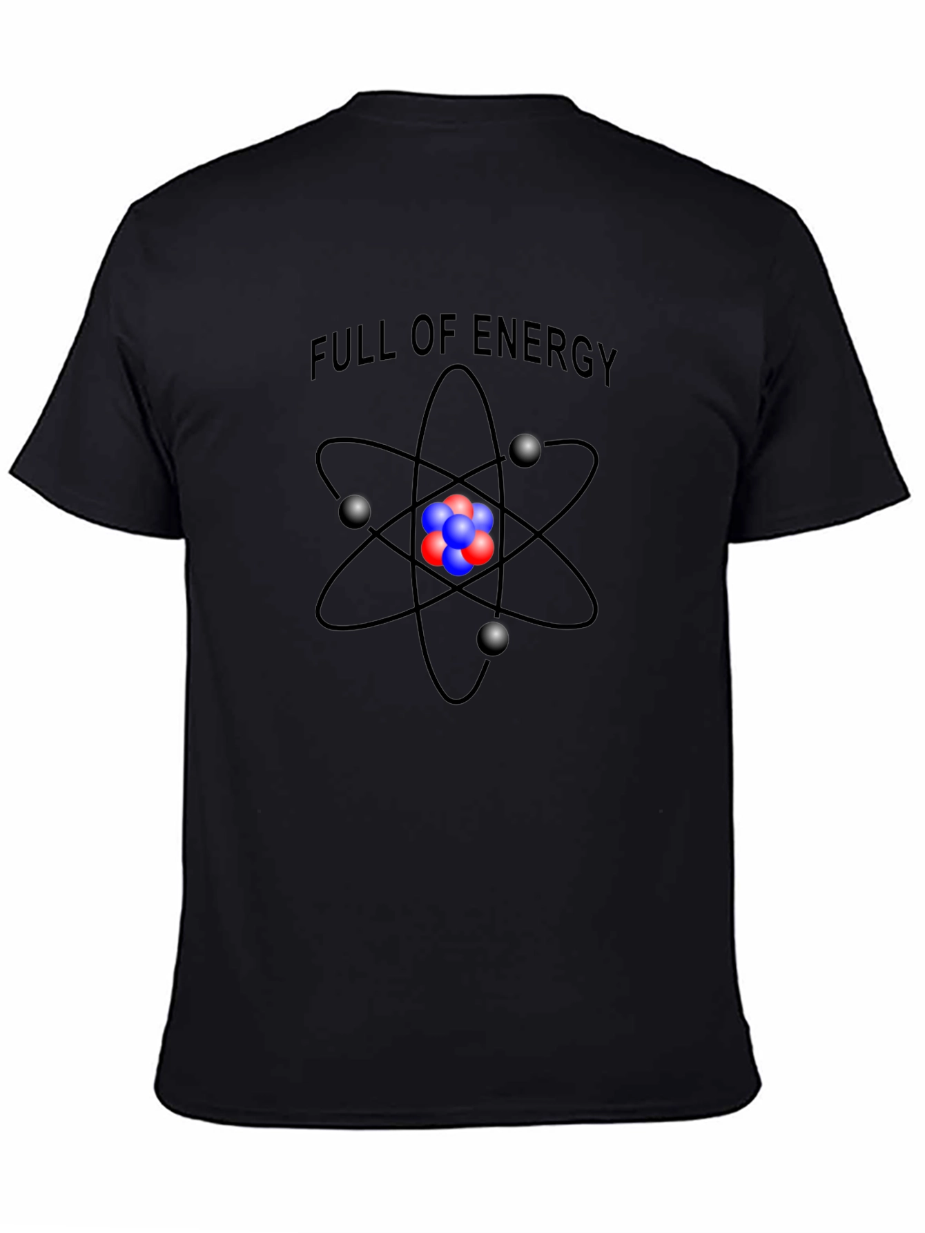 Full of Energy Atom Graphic Black T-Shirt