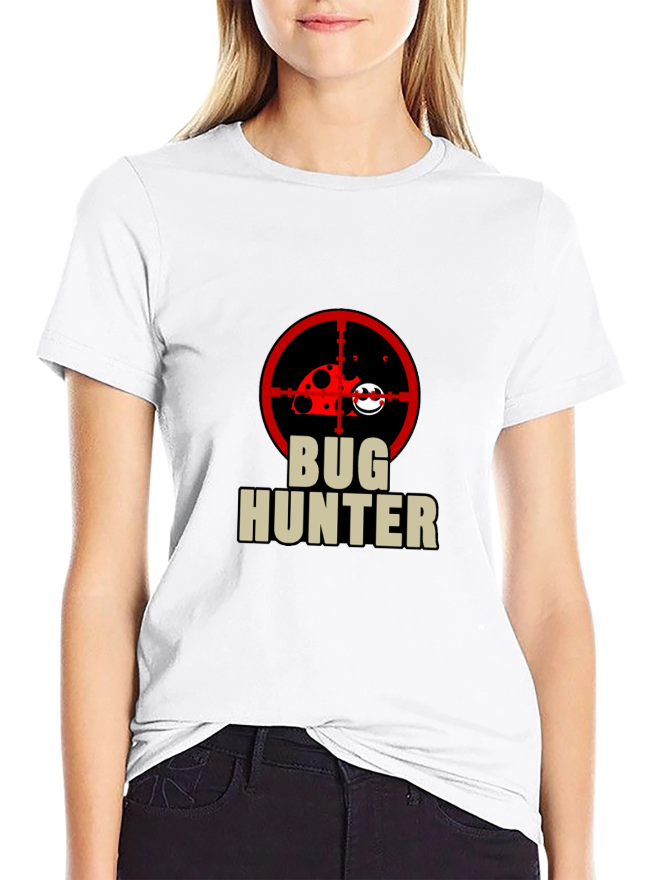 Bug Hunter Graphic Tee - Black Cotton T-Shirt