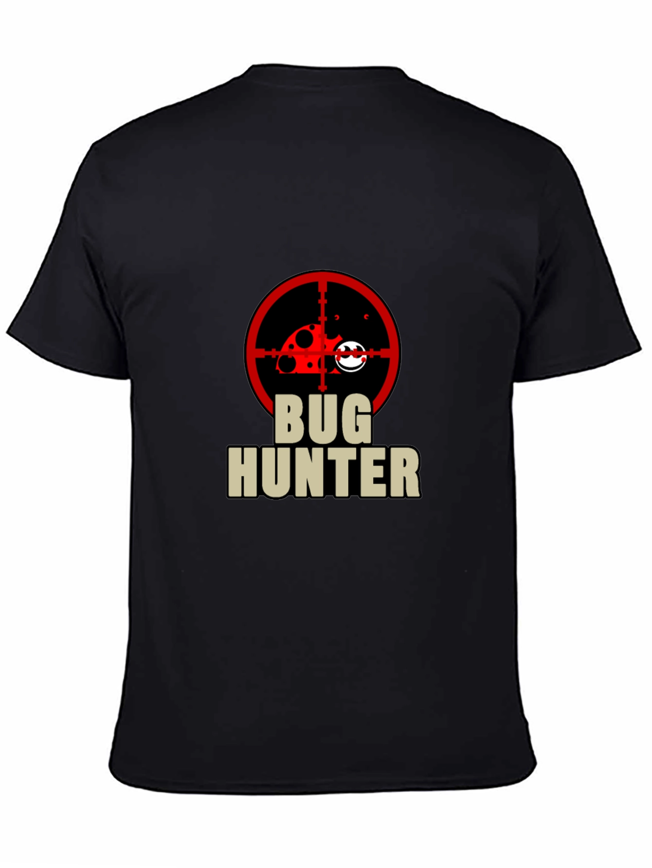 Bug Hunter Graphic Tee - Black Cotton T-Shirt