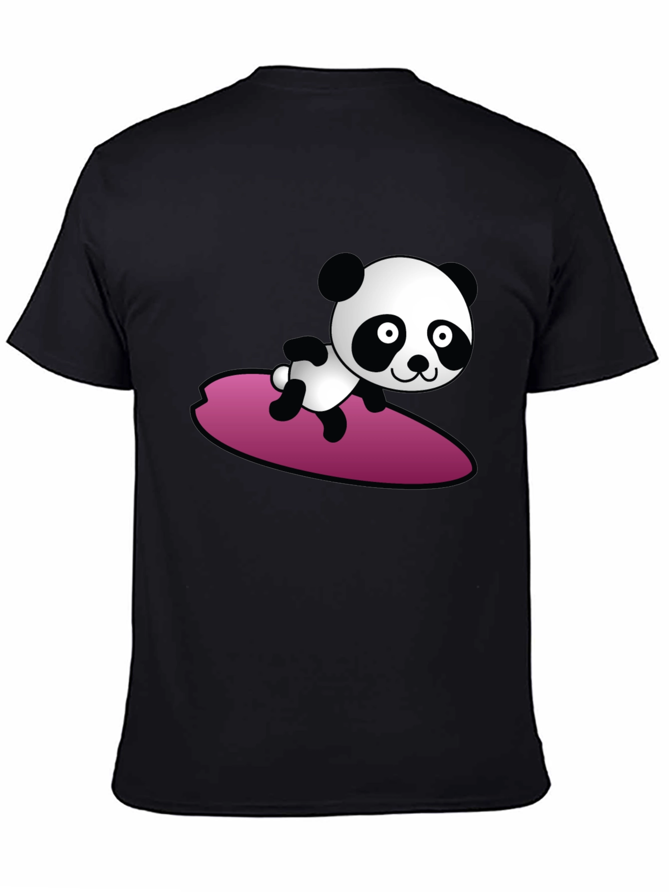 Surfing Panda Graphic Tee - Cool Black T-Shirt