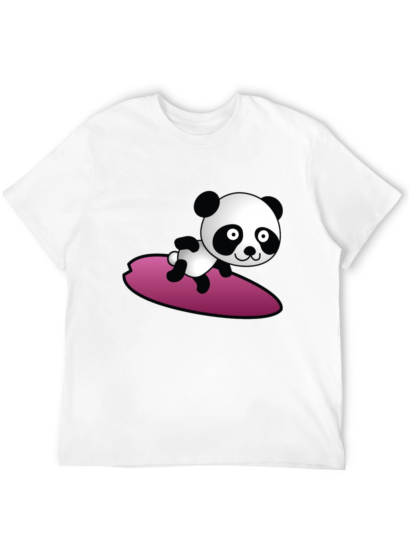 Surfing Panda Graphic Tee - Cool Black T-Shirt