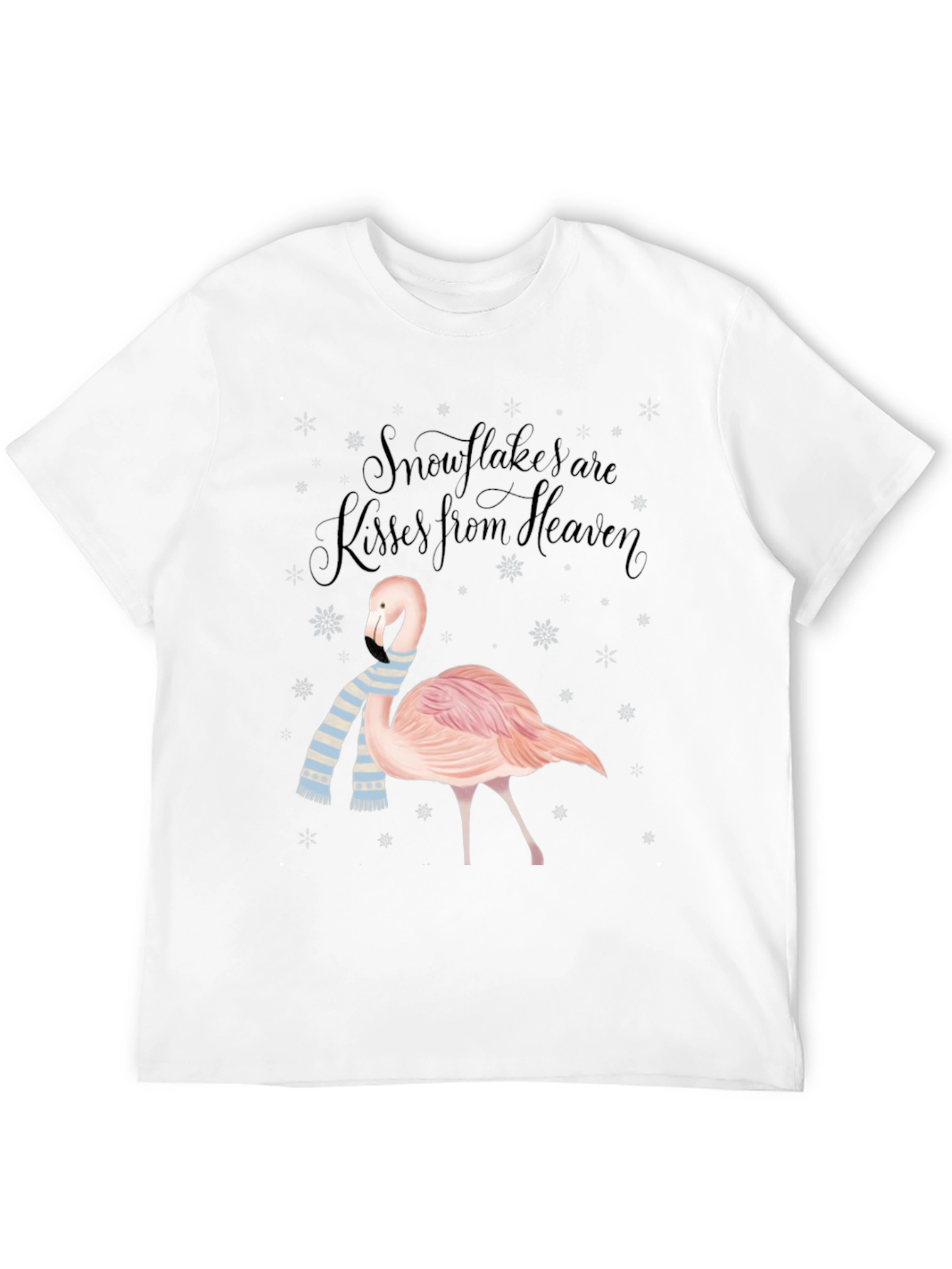 Flamingo Snowflakes Kisses From Heaven T-Shirt