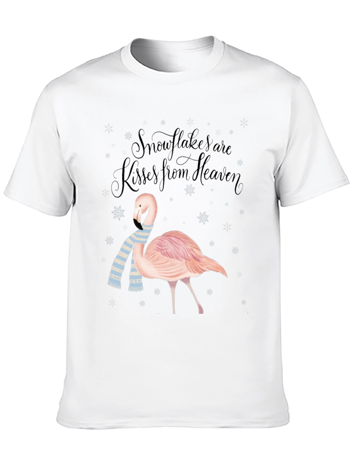 Flamingo Snowflakes Kisses From Heaven T-Shirt