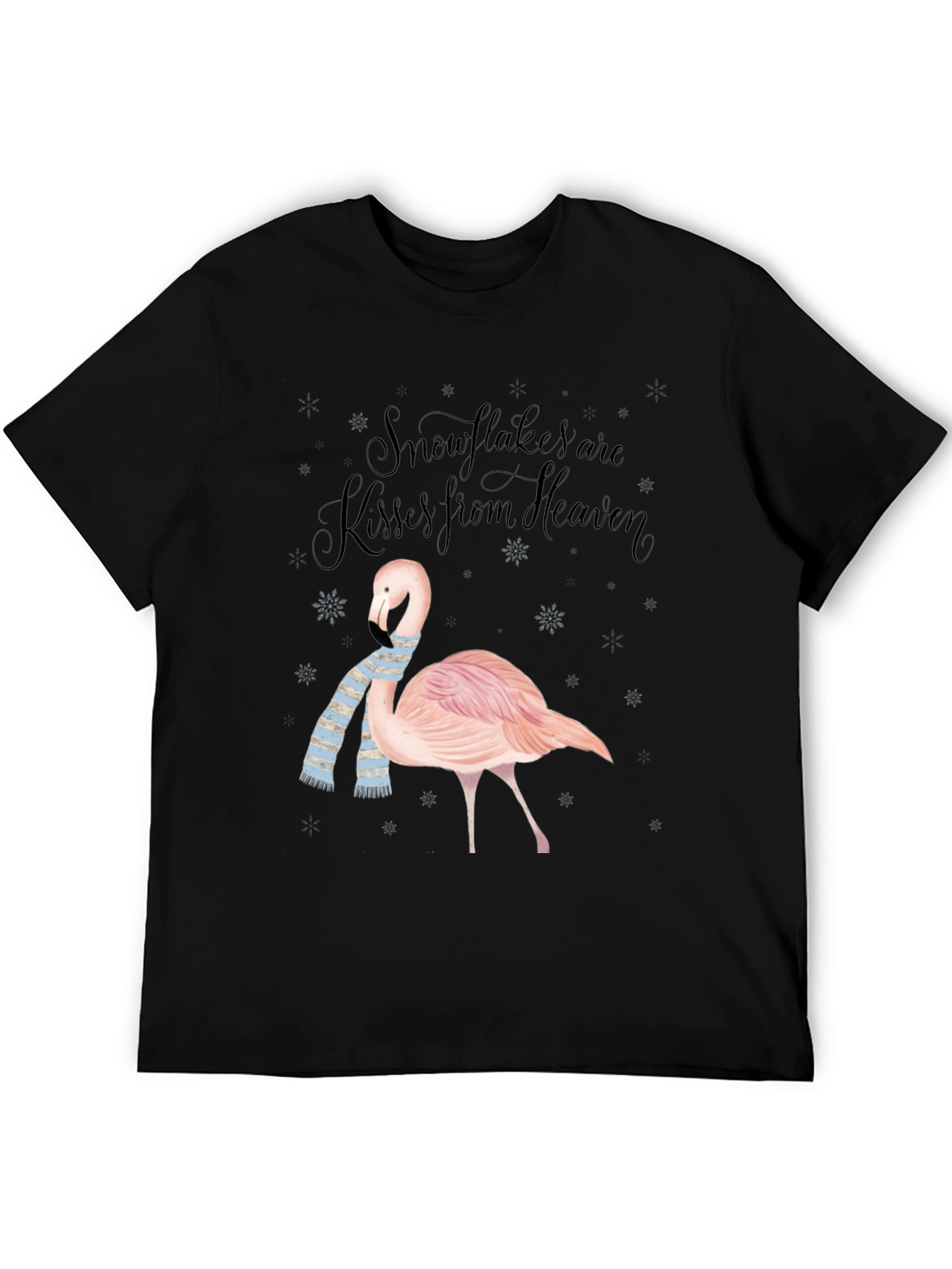 Flamingo Snowflakes Kisses From Heaven T-Shirt