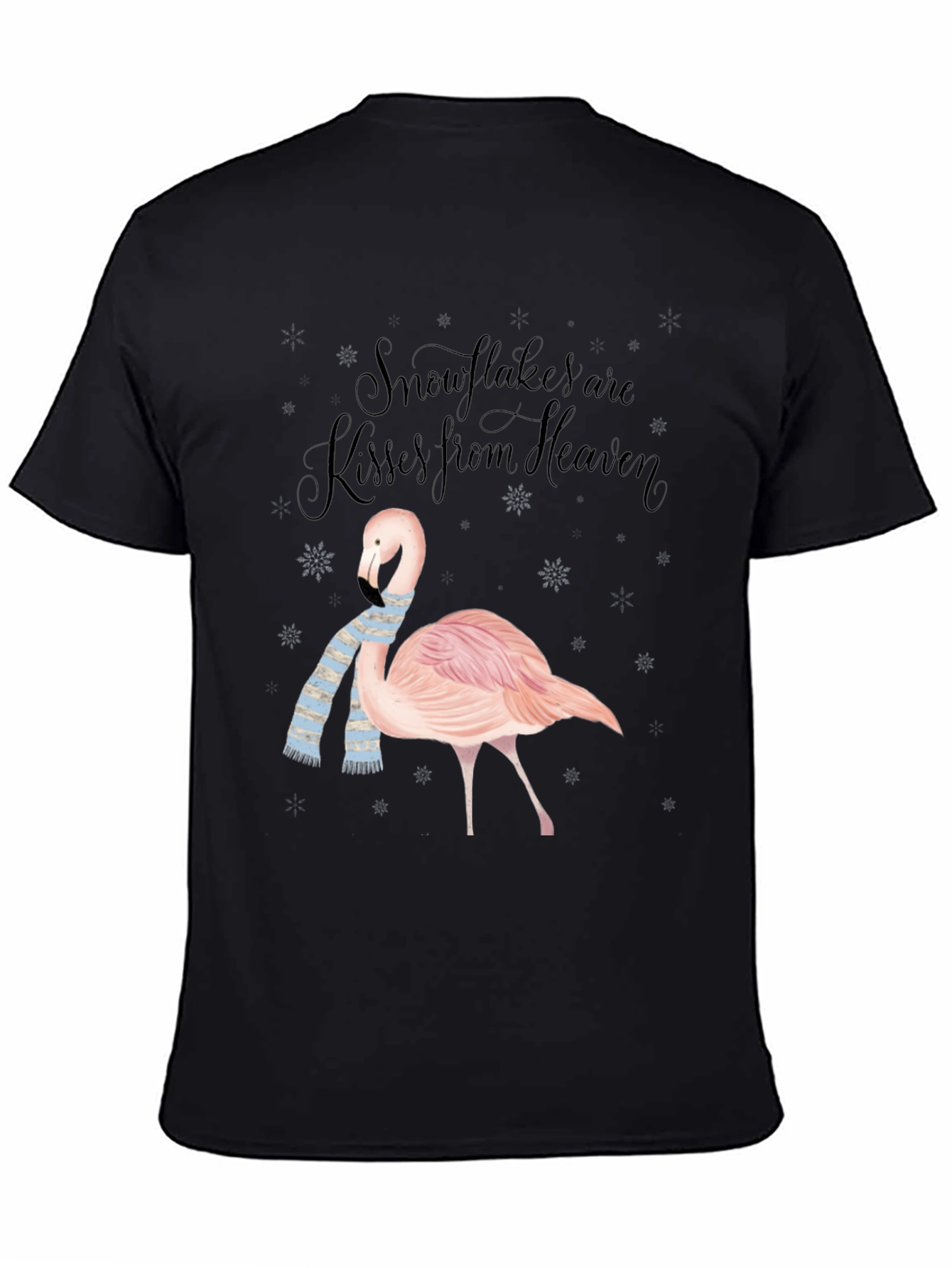 Flamingo Snowflakes Kisses From Heaven T-Shirt