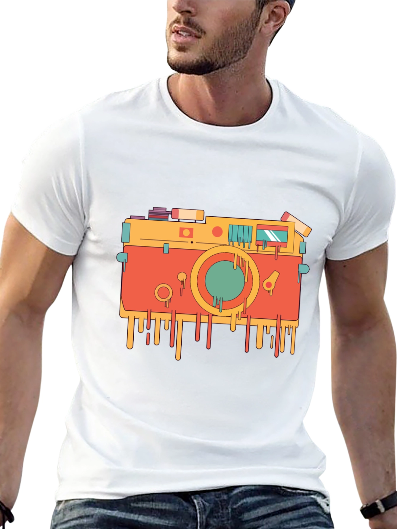Retro Camera Graphic Tee - Cool Black T-Shirt
