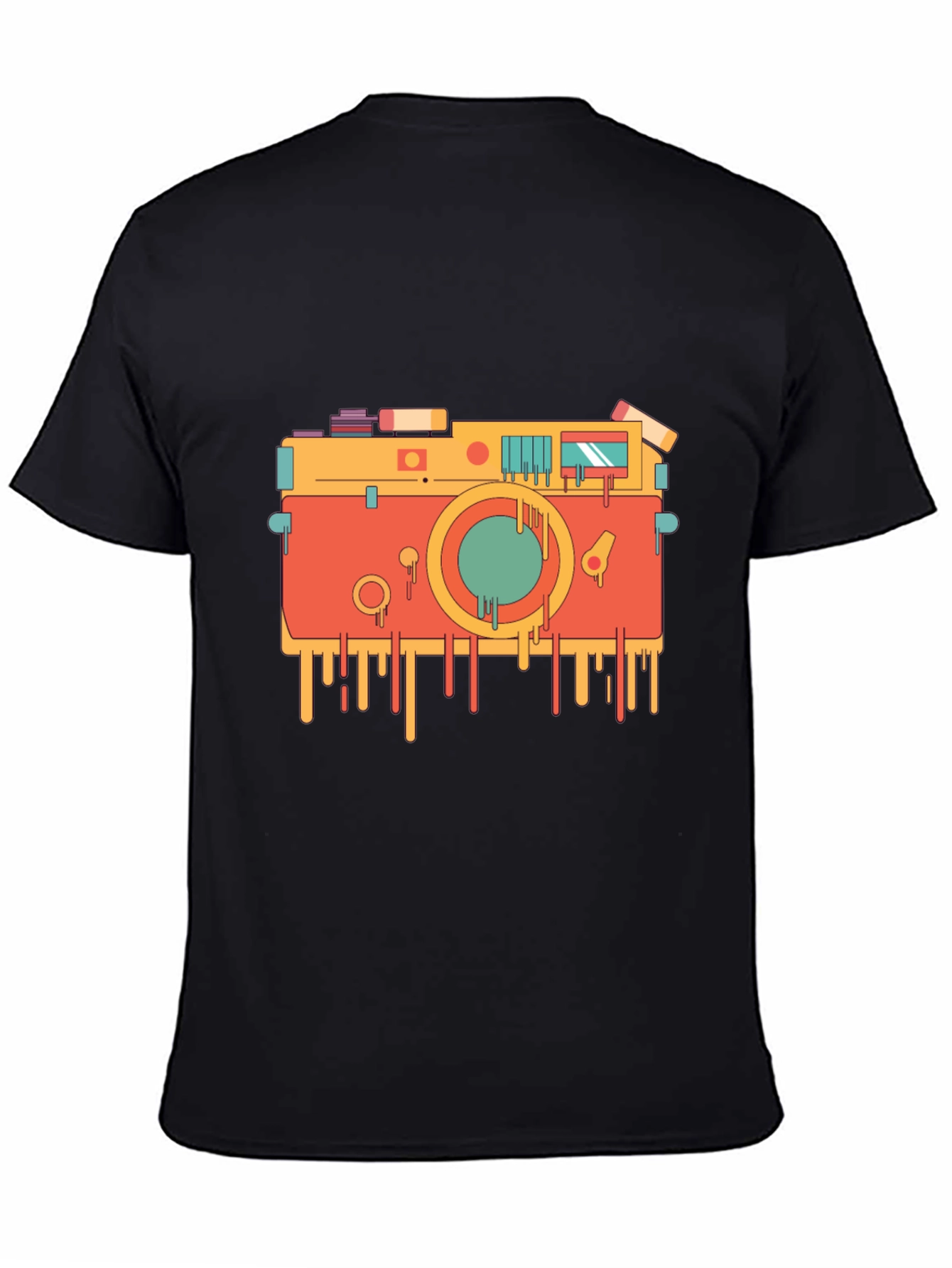 Retro Camera Graphic Tee - Cool Black T-Shirt