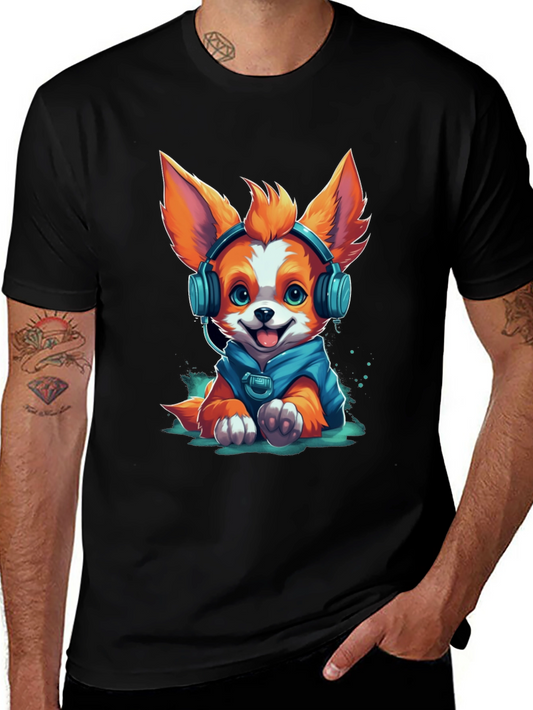 Dog in Headphones Graphic Tee