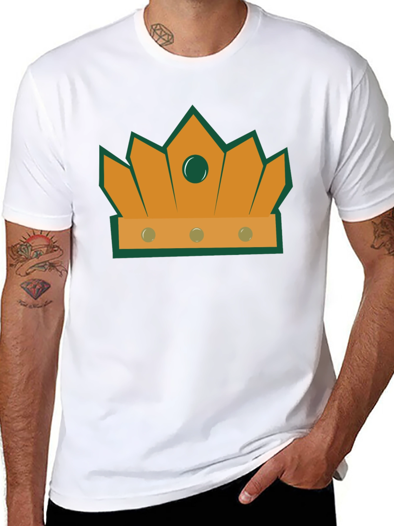 Crown Graphic Tee - Stylish Mens Black T-Shirt