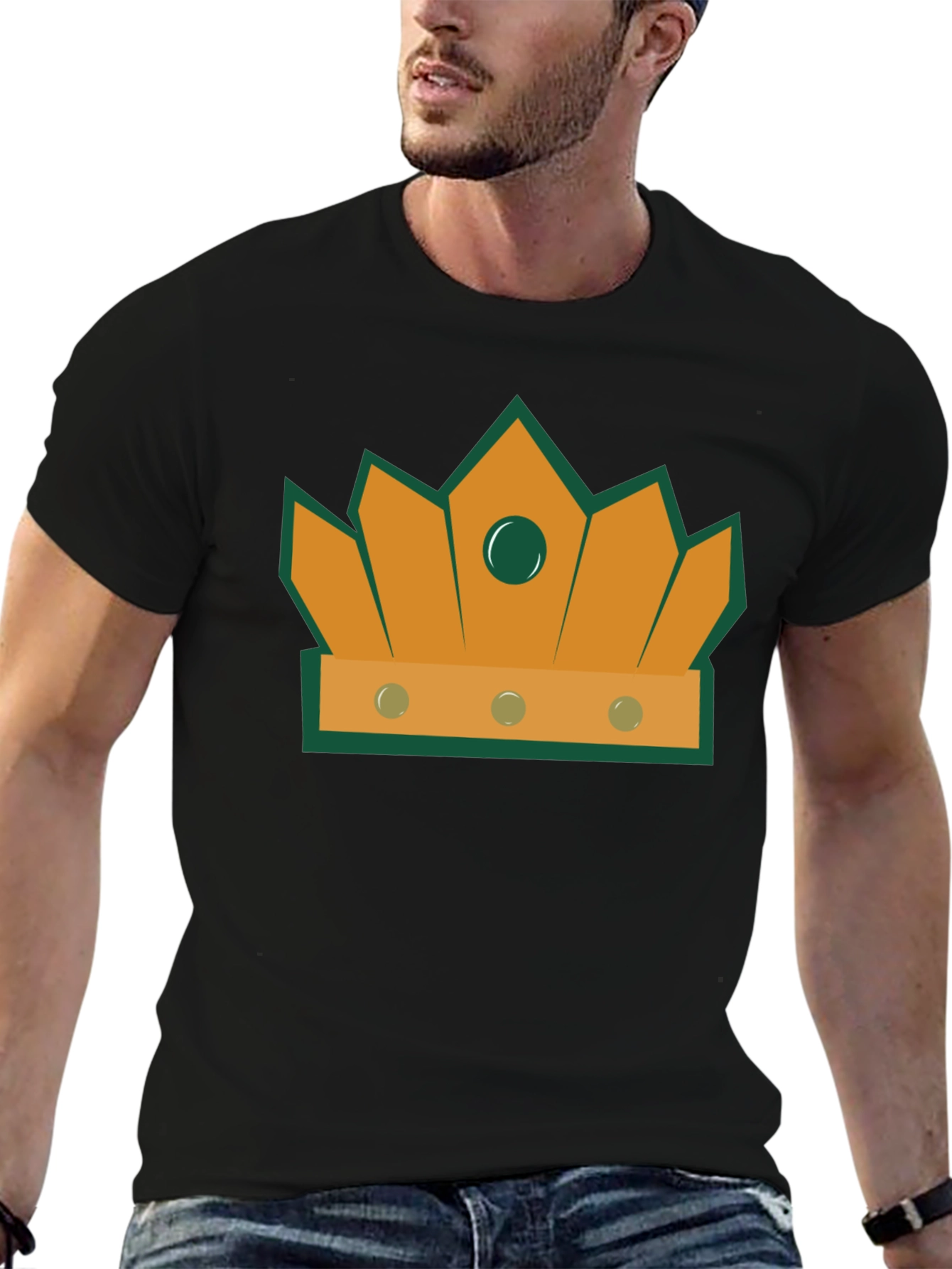 Crown Graphic Tee - Stylish Mens Black T-Shirt