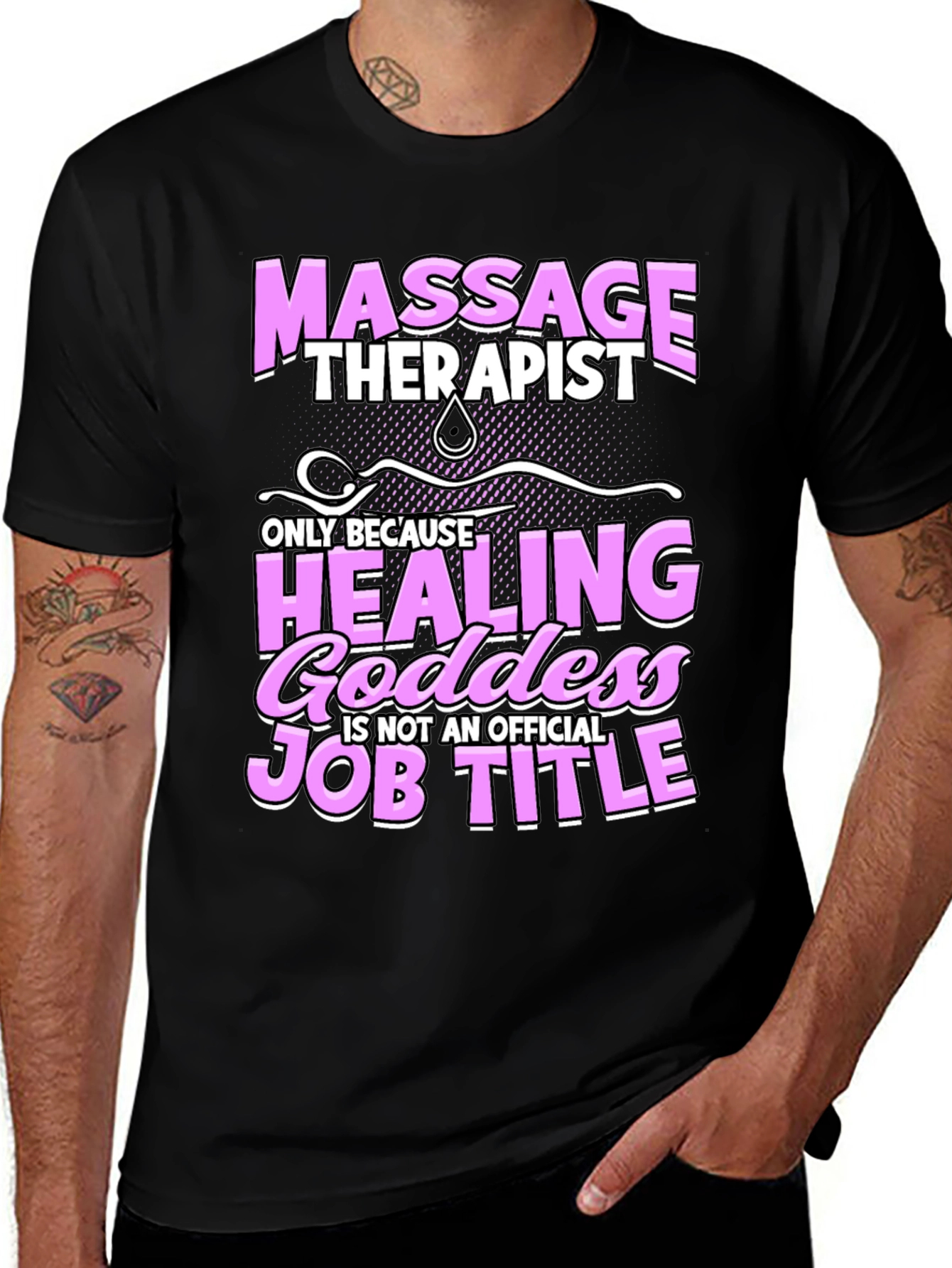Massage Therapist Healing Goddess Job Title Funny T-Shirt