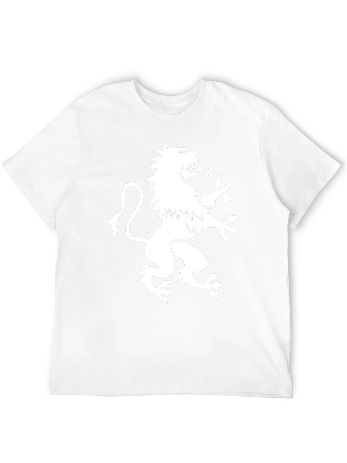 Black T-Shirt with White Lion Rampant Graphic