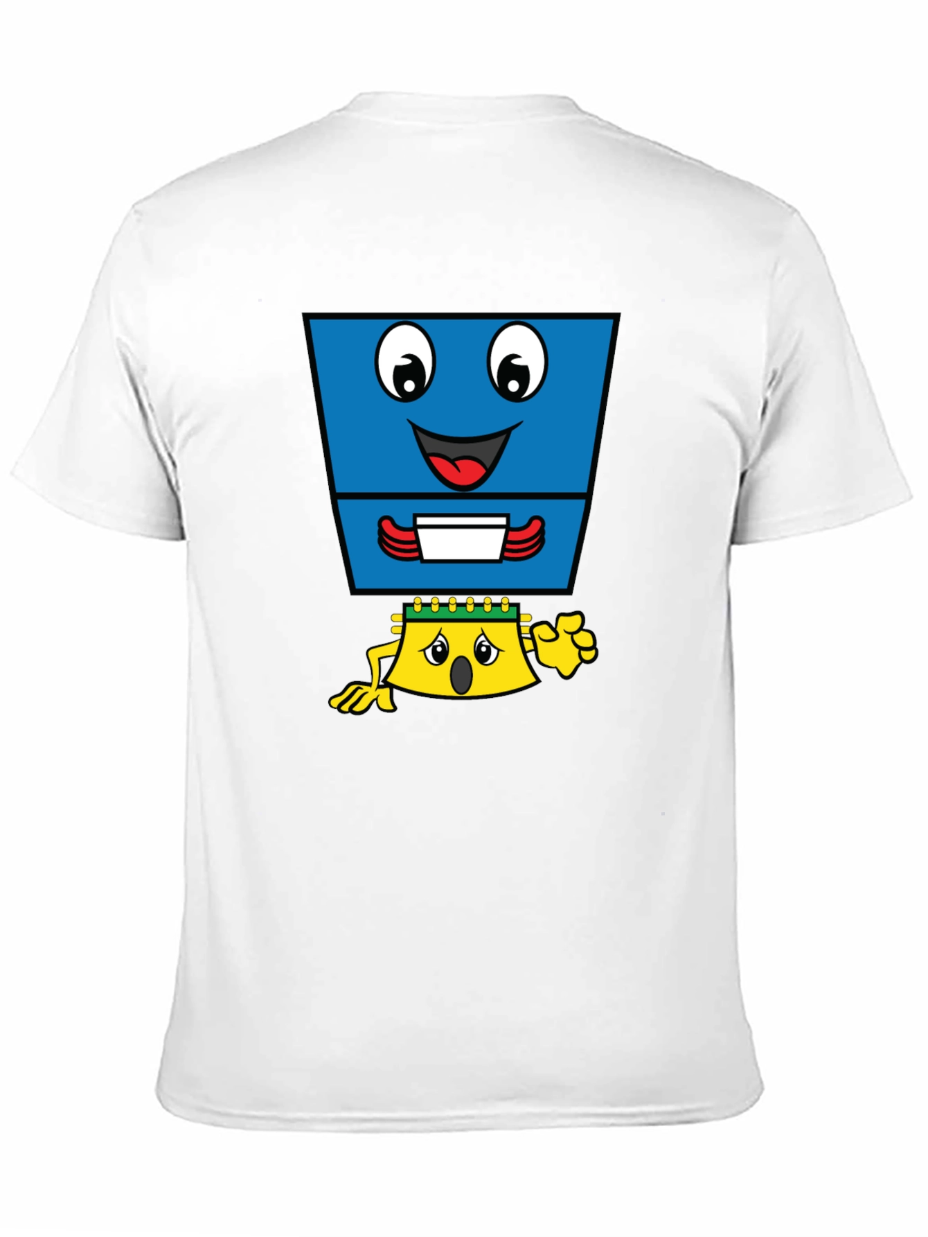 Funny Cartoon Character Graphic T-Shirt - Black