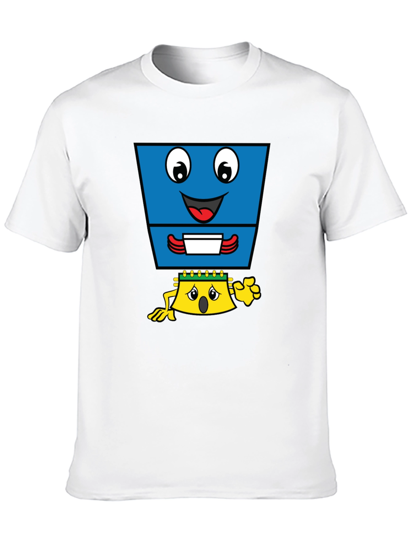 Funny Cartoon Character Graphic T-Shirt - Black